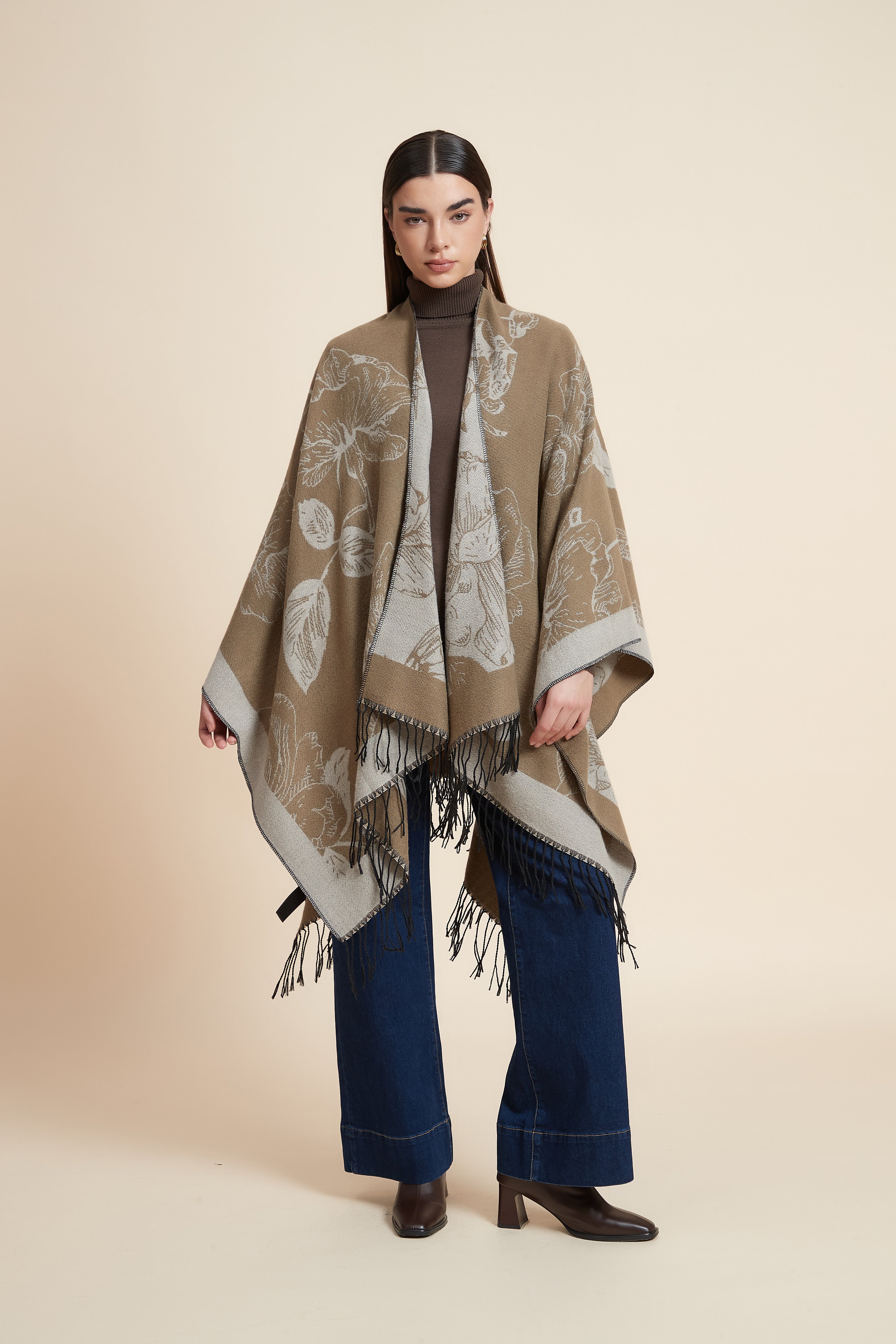 Colorful Floral Poncho