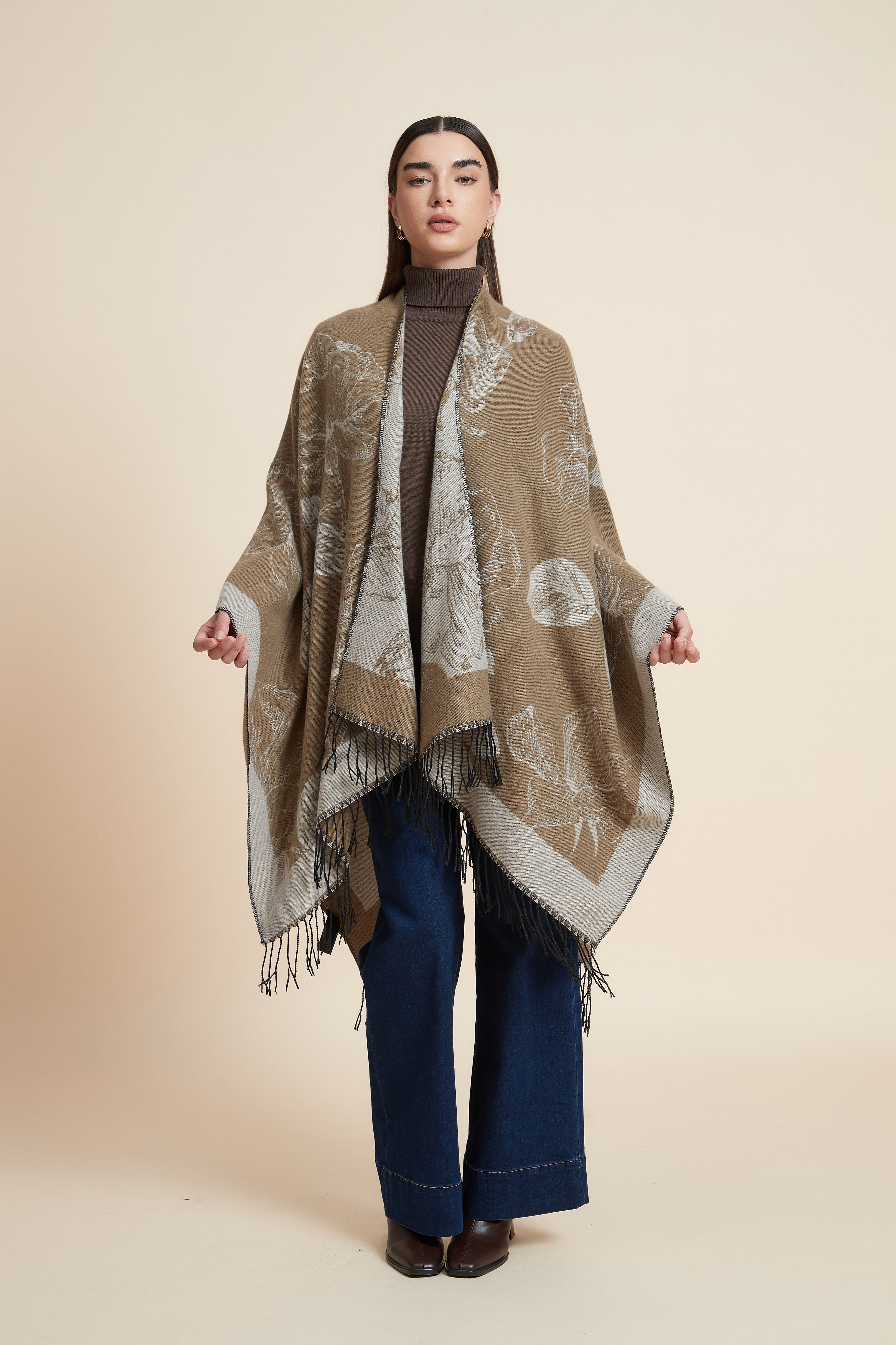 Colorful Floral Poncho