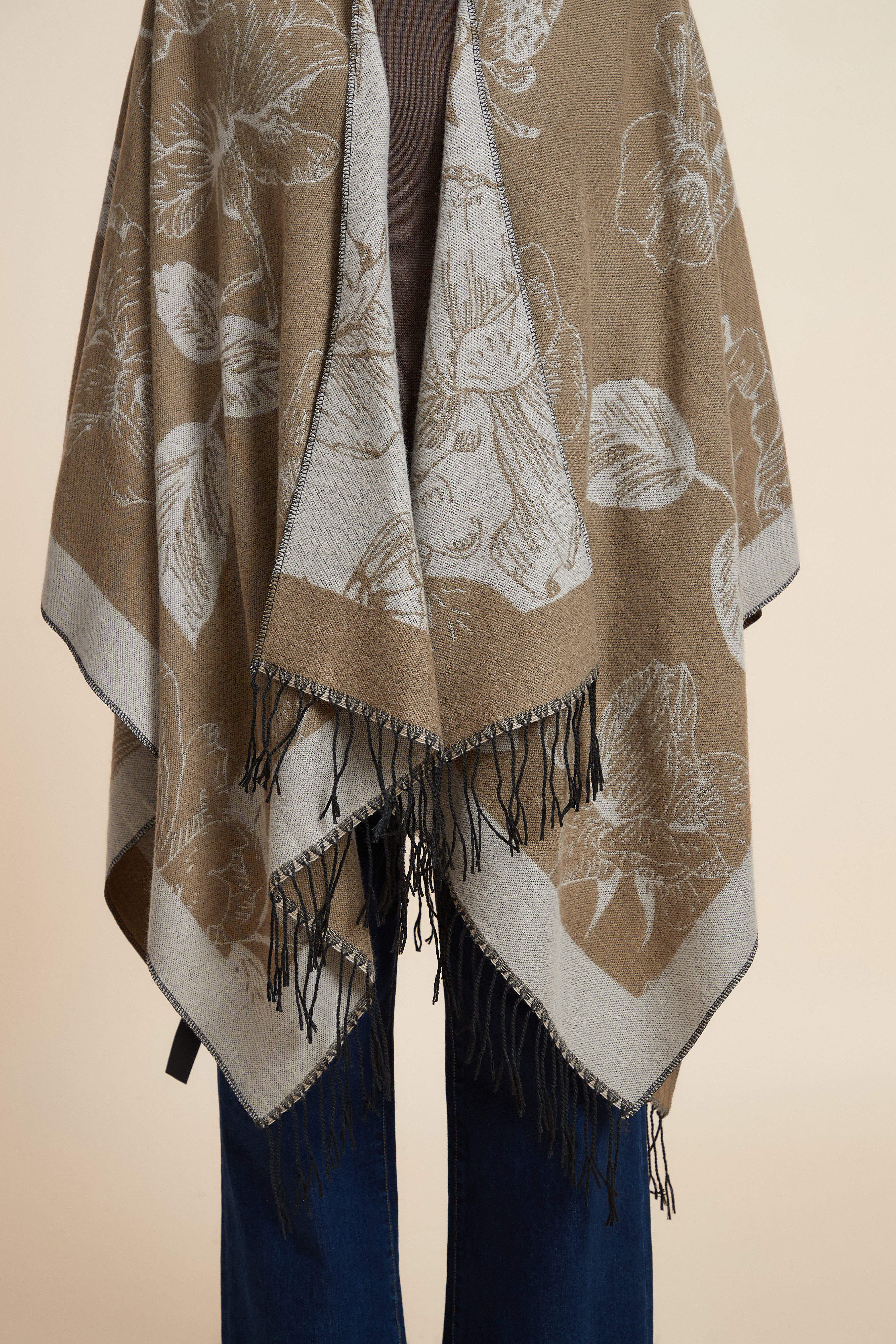 Colorful Floral Poncho