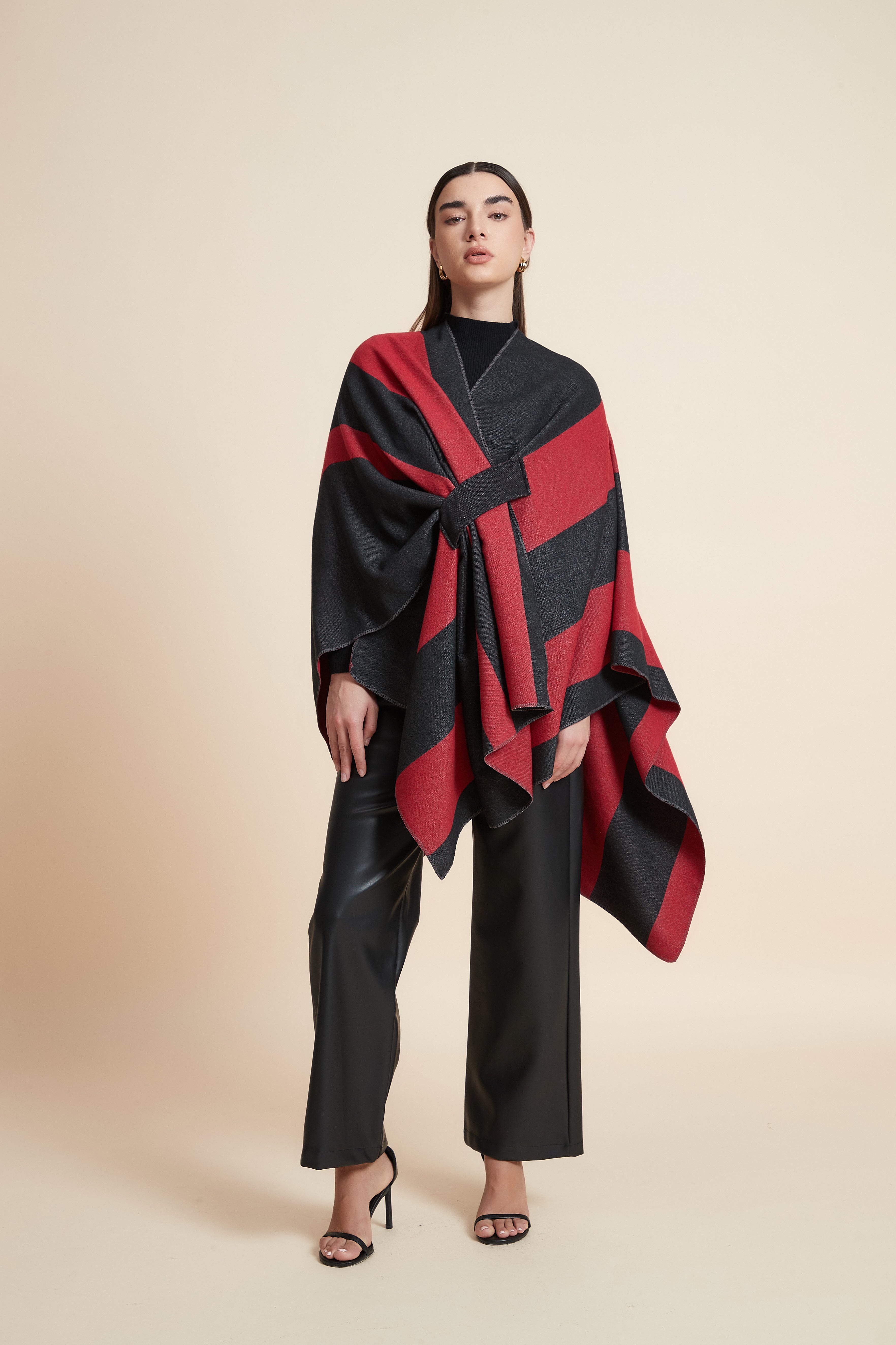 Striped Color Poncho