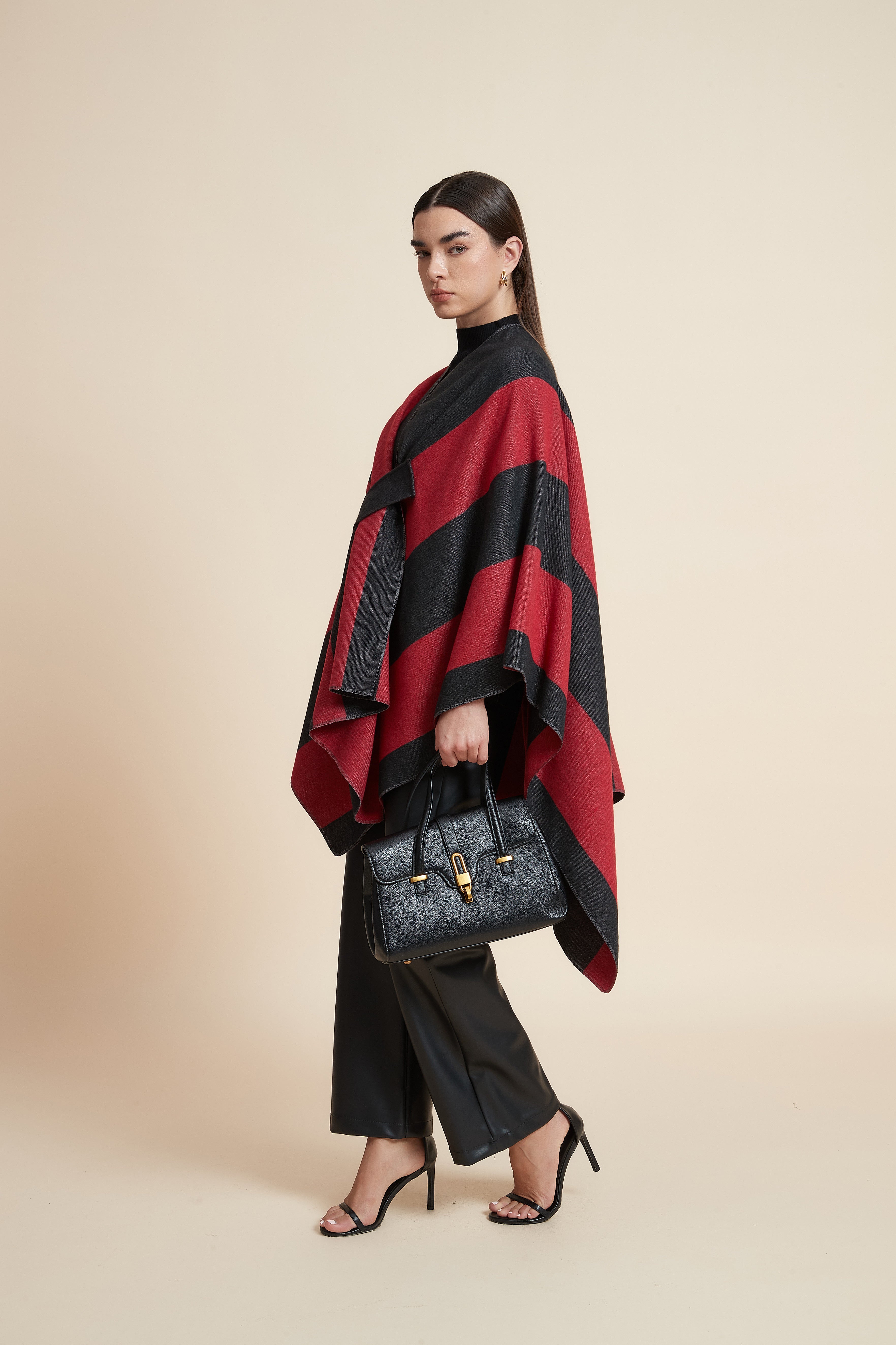 Striped Color Poncho