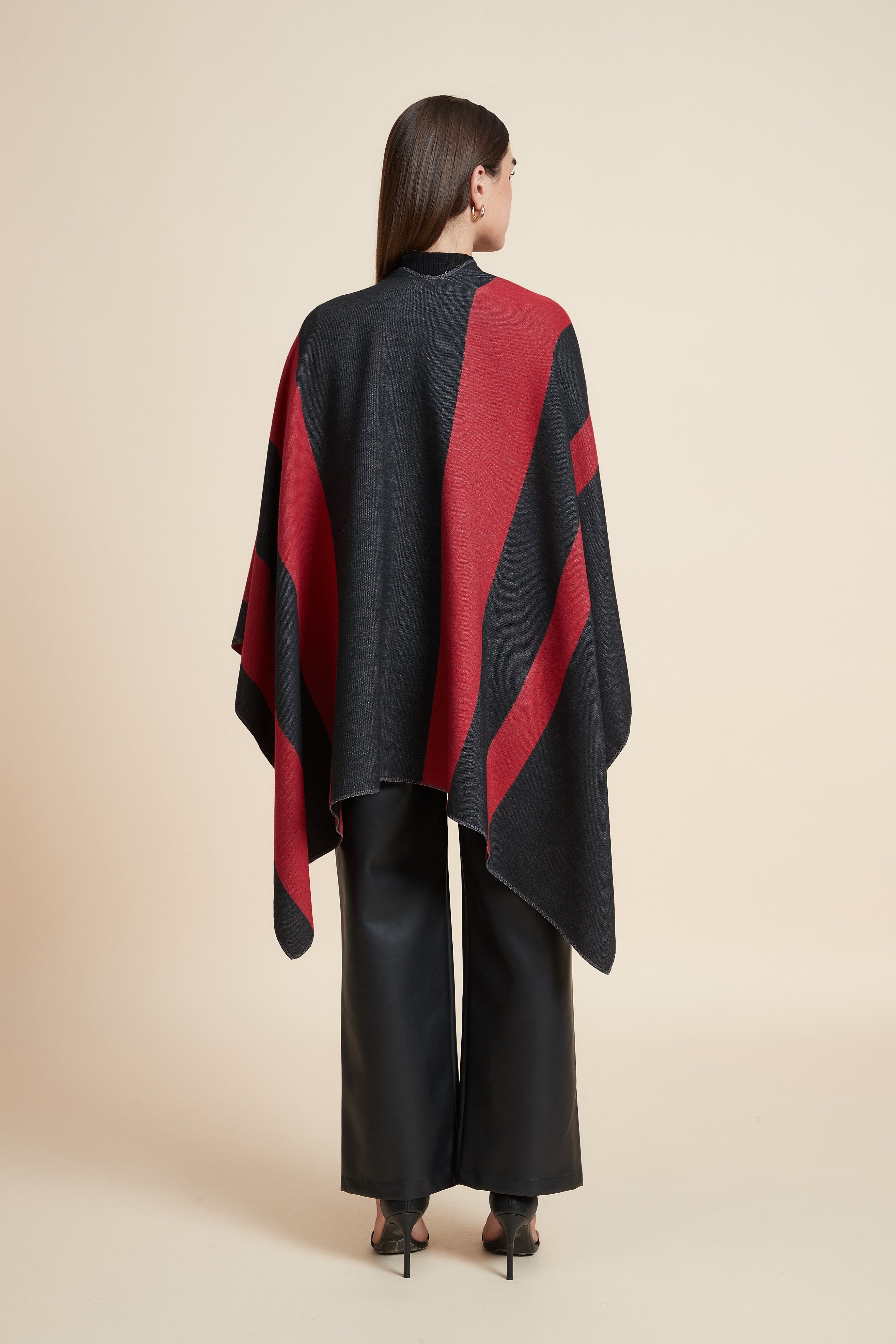 Striped Color Poncho