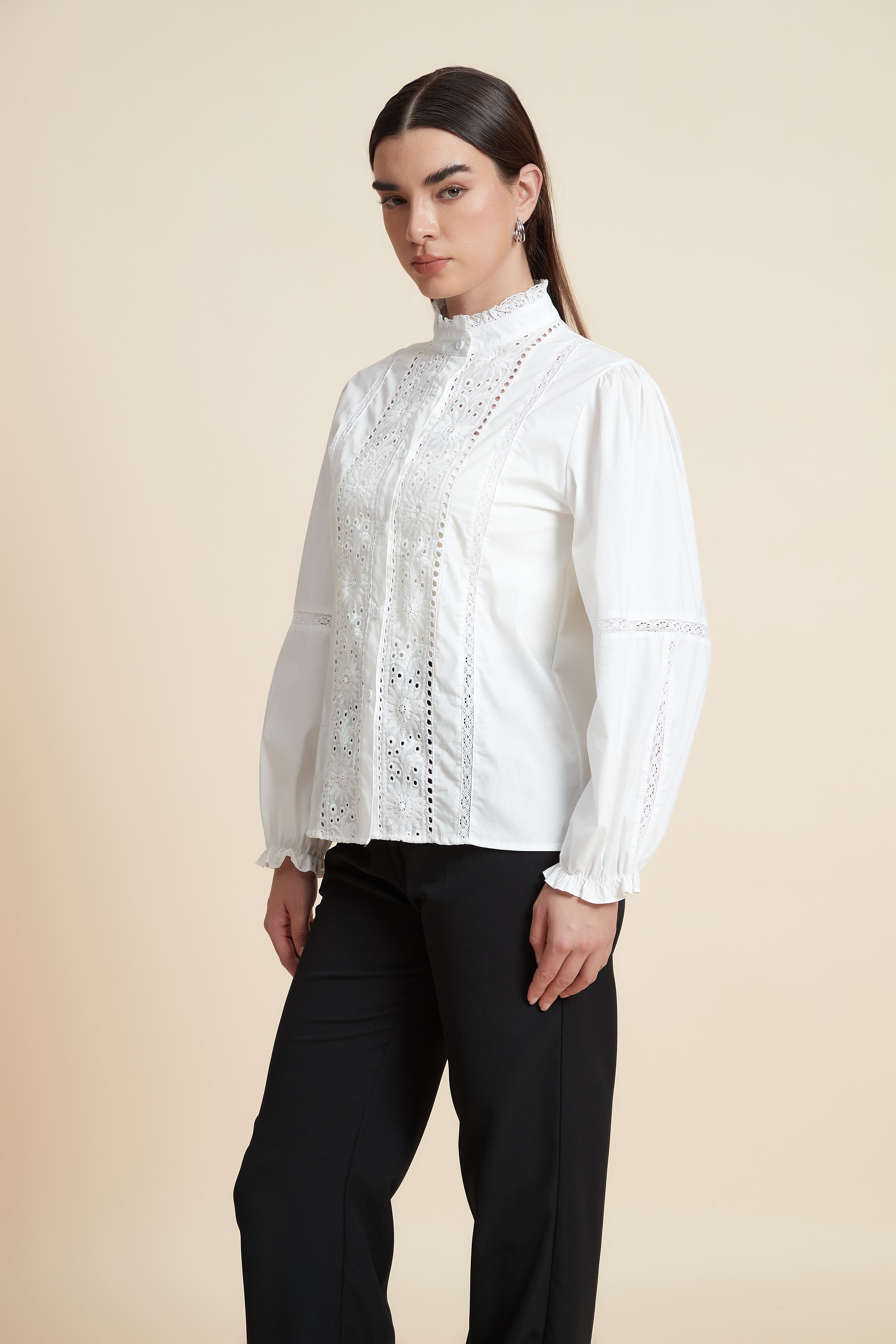 Lace Long Sleeve Crop Top