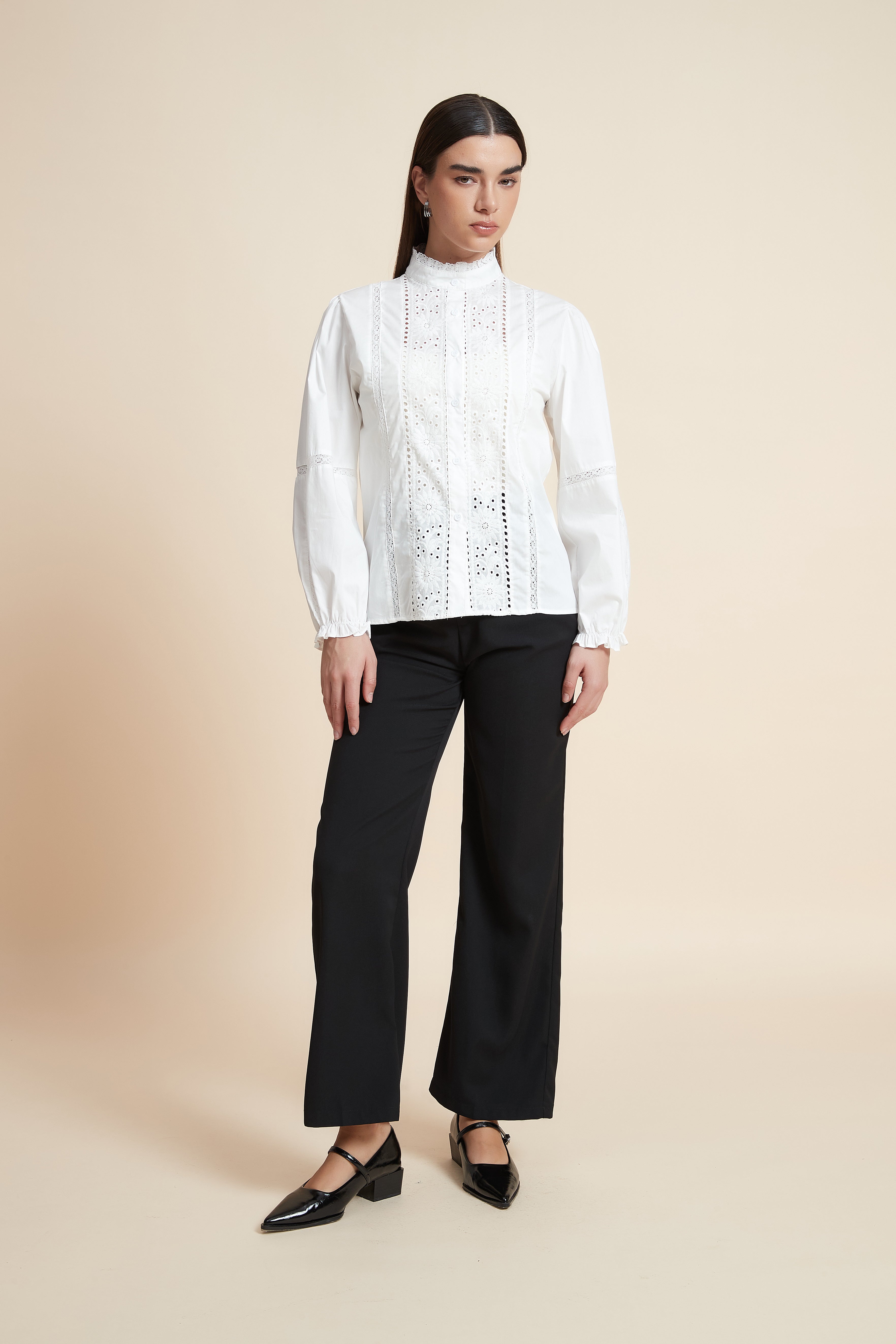 Lace Long Sleeve Crop Top