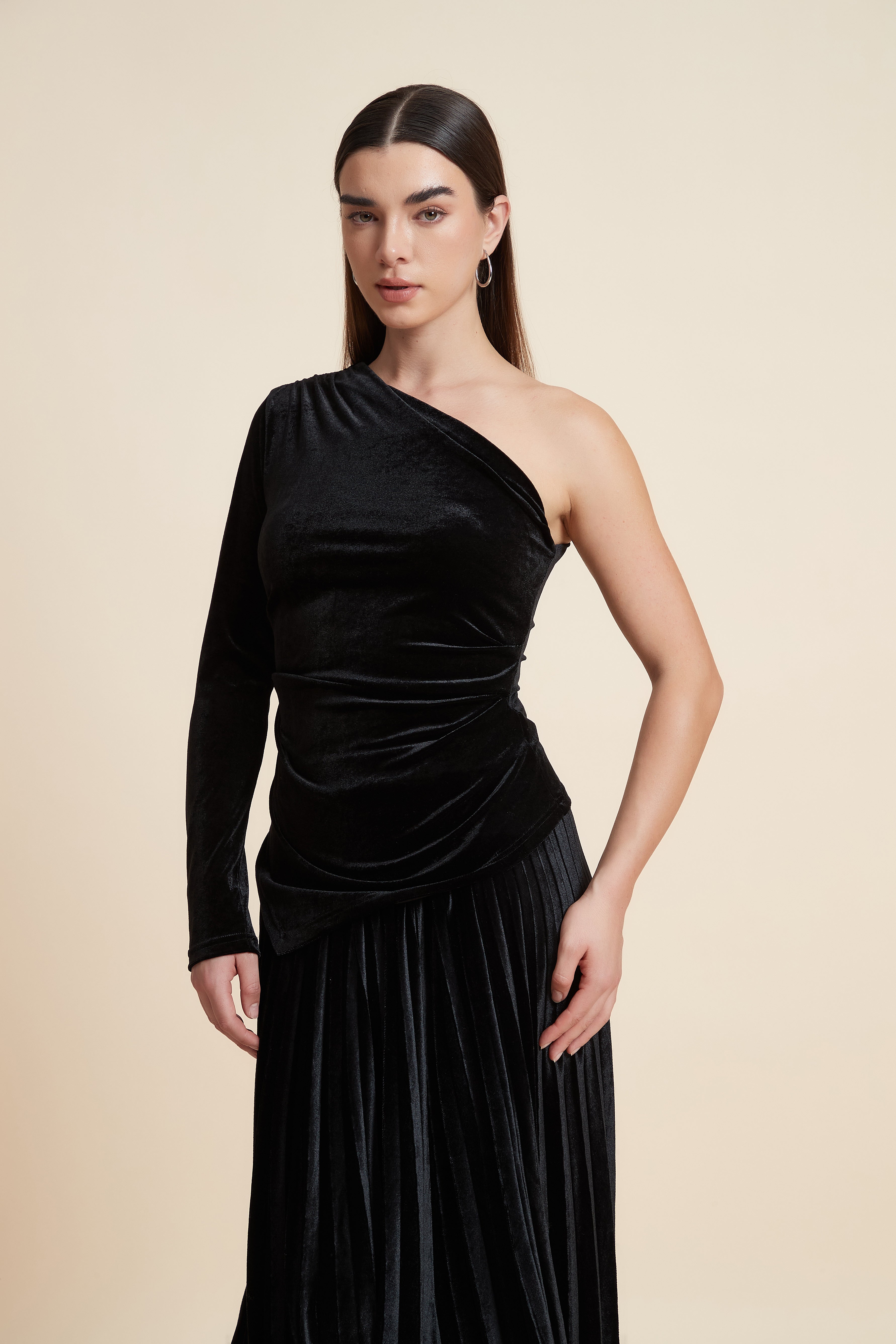 Solid Waist-Length One-Piece Top