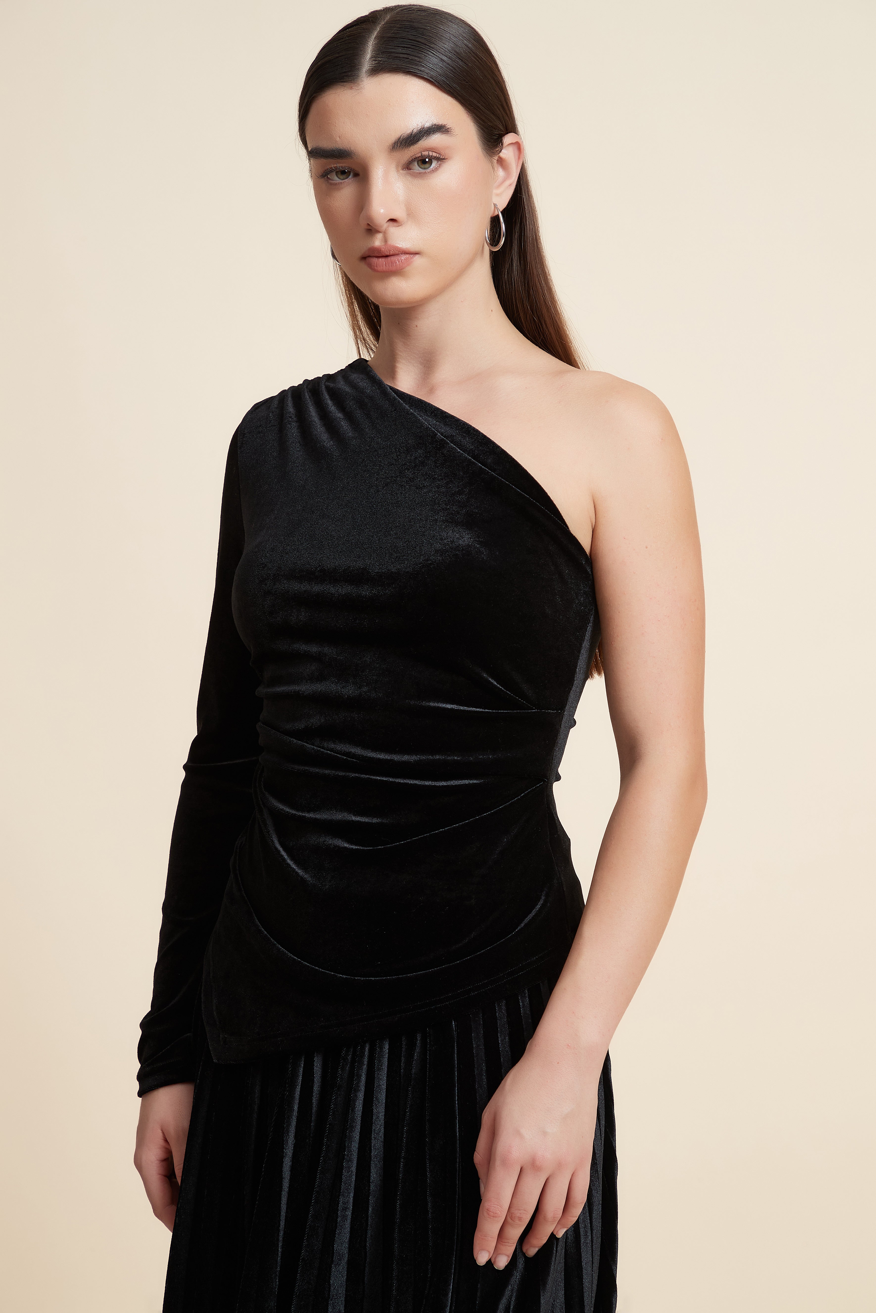 Solid Waist-Length One-Piece Top