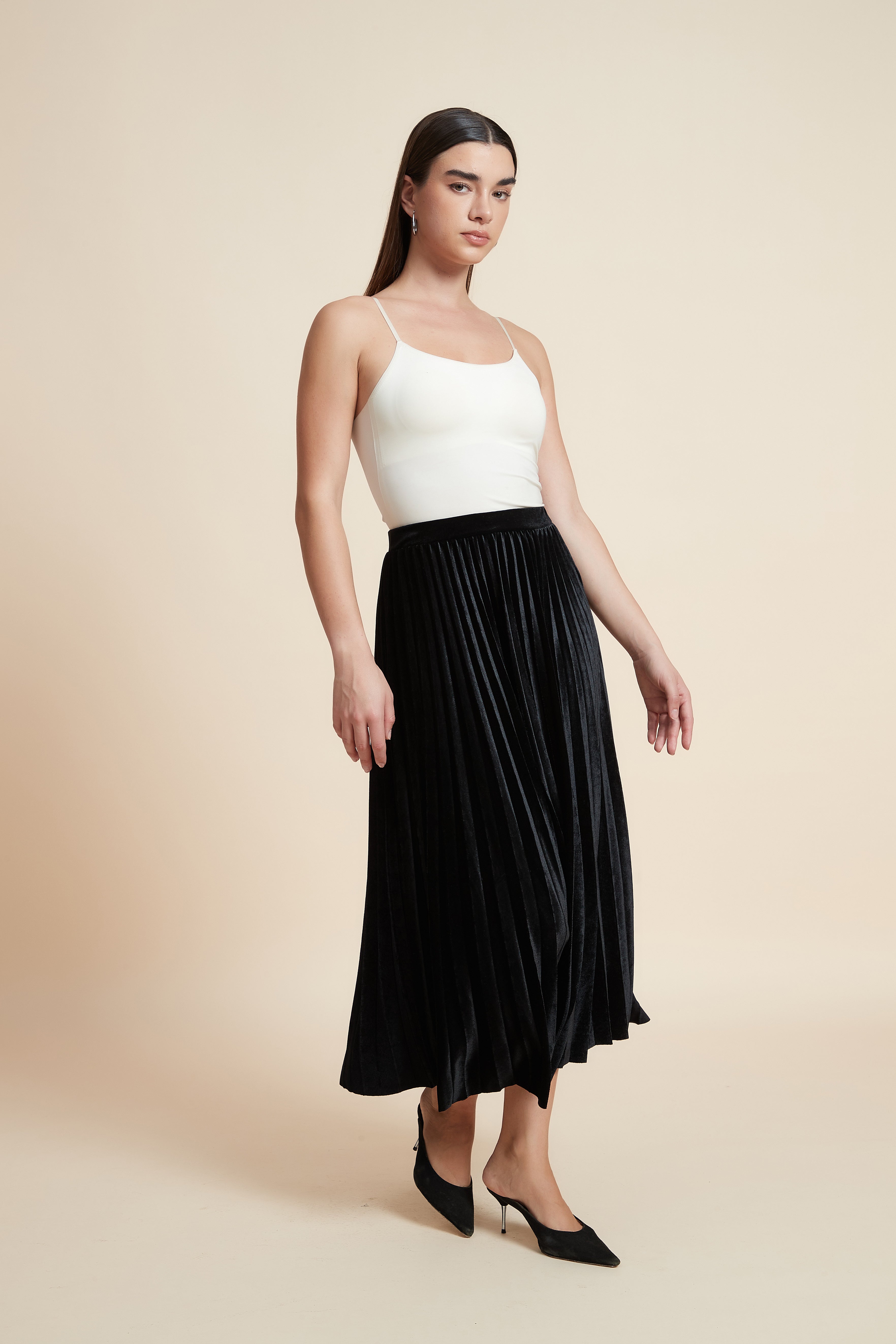 Pleated Midi Skirt