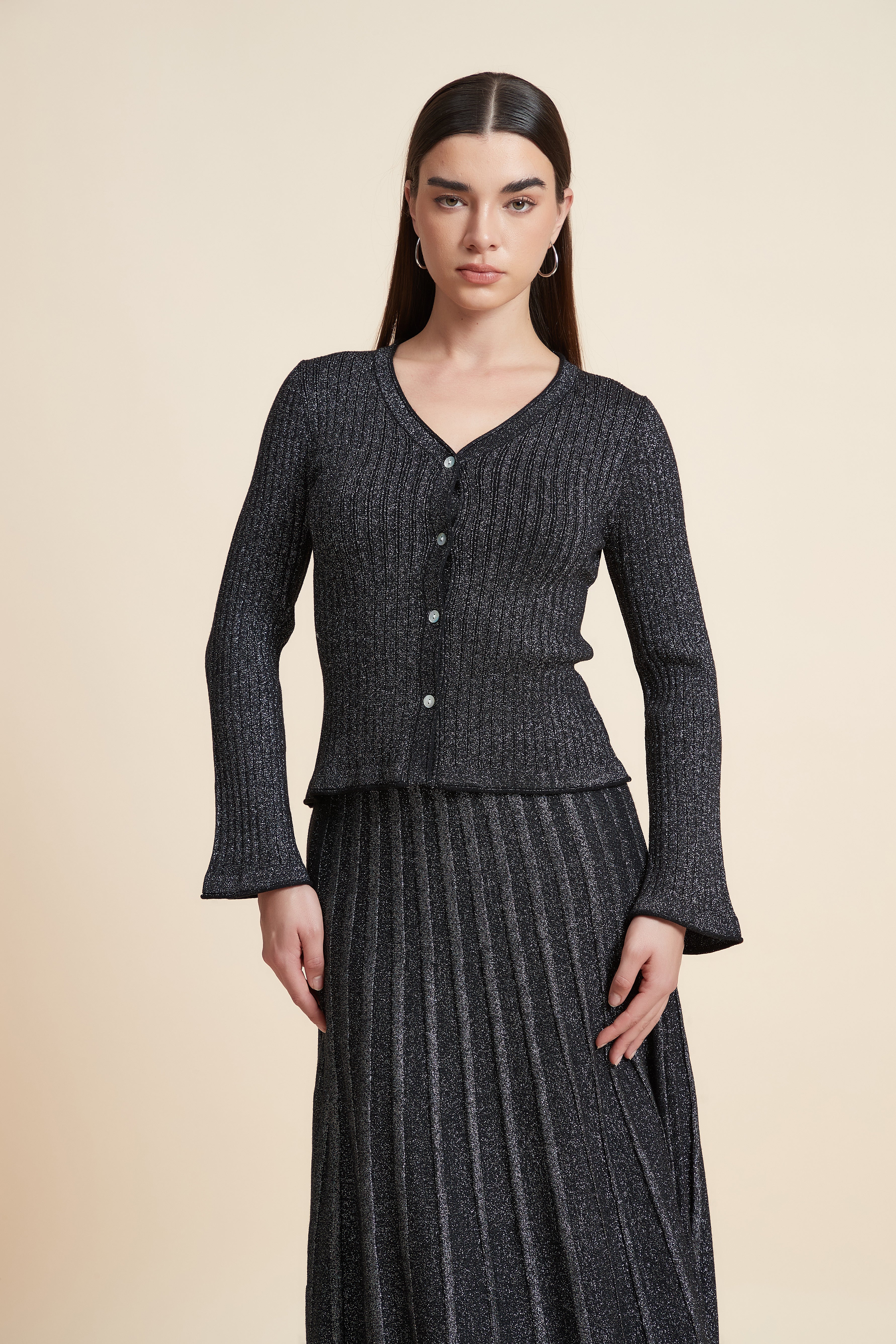 Ribbed Long Sleeve Cardigan