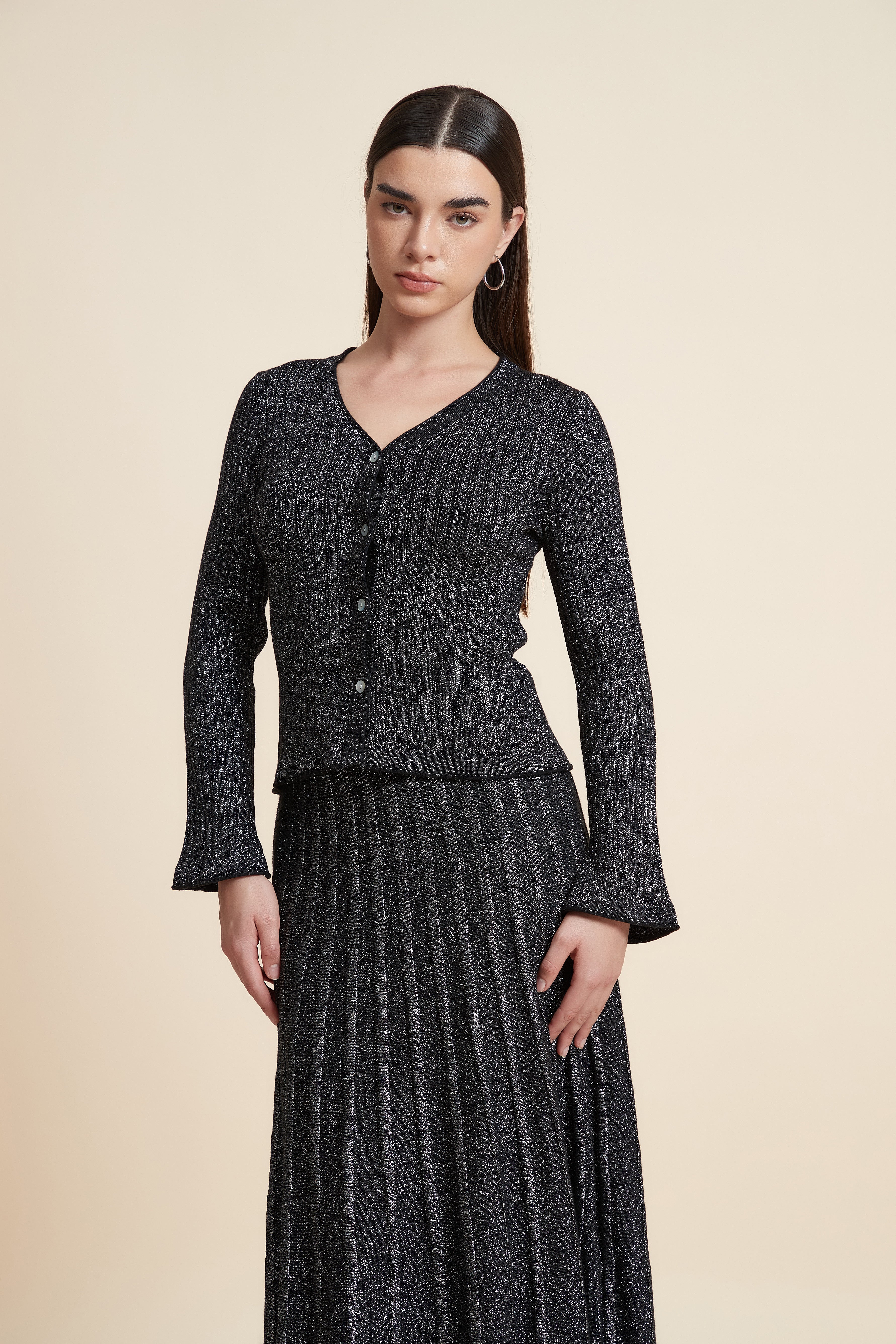 Ribbed Long Sleeve Cardigan