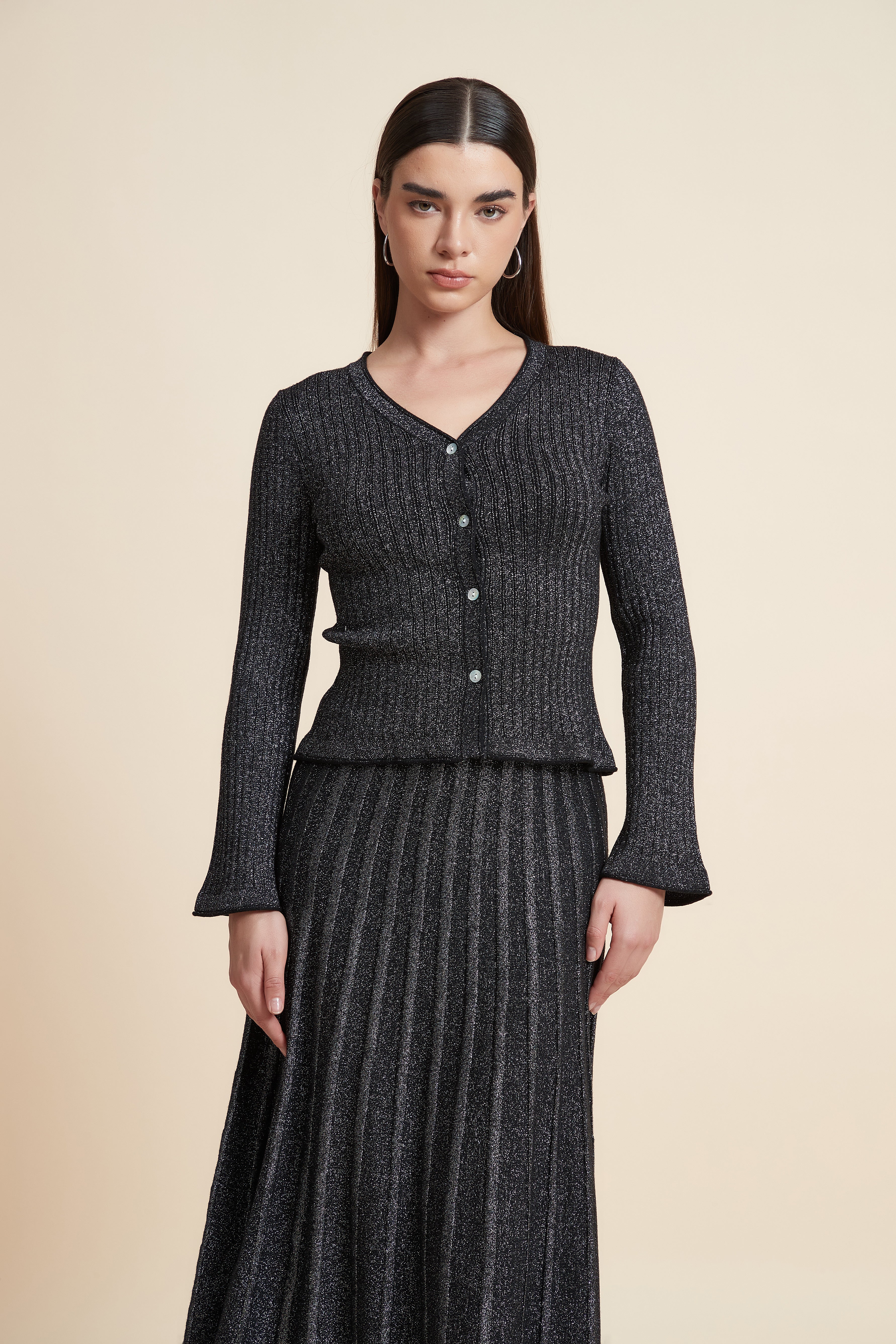 Ribbed Long Sleeve Cardigan