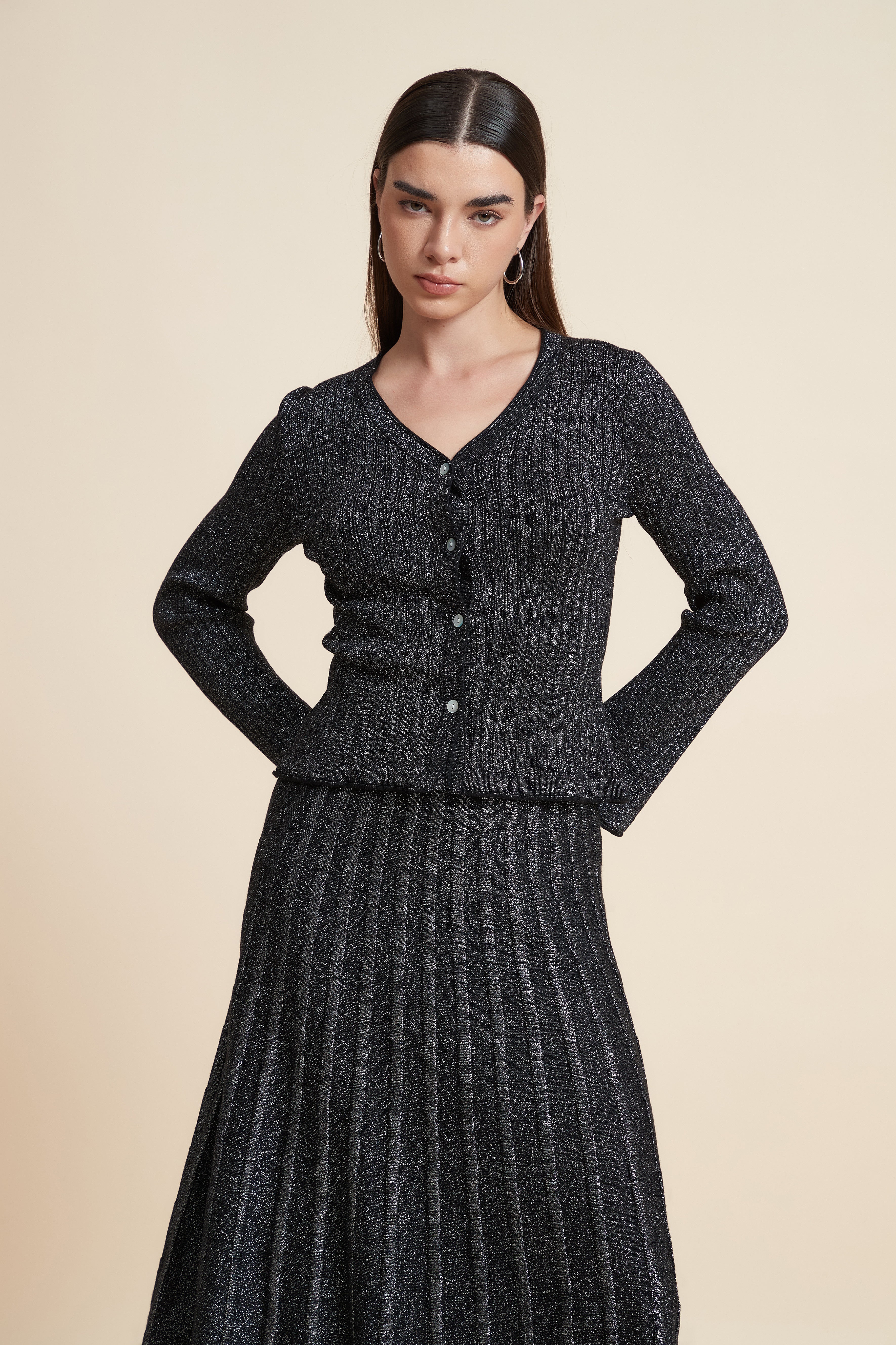 Ribbed Long Sleeve Cardigan