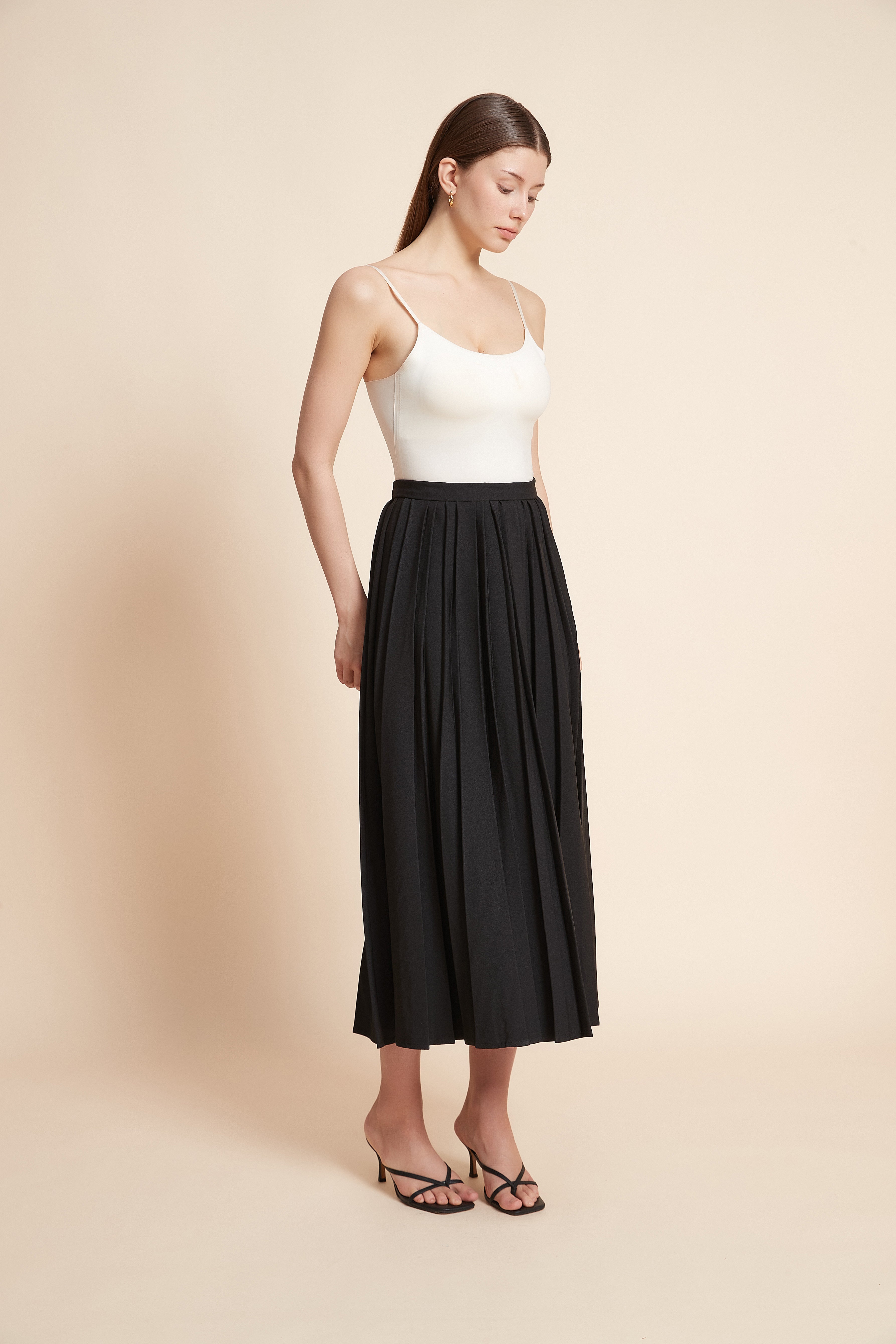 Pleated Maxi Skirt