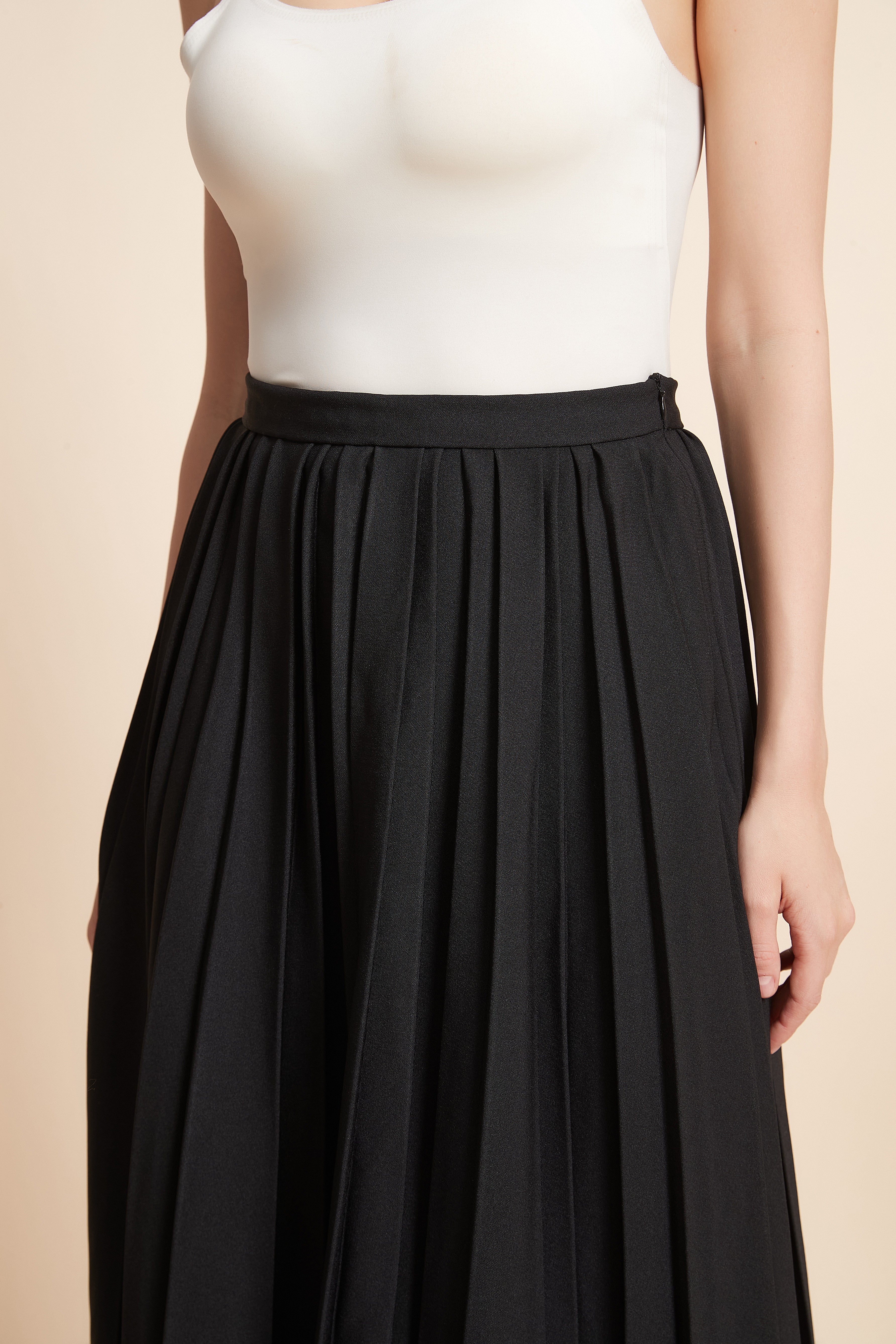 Pleated Maxi Skirt