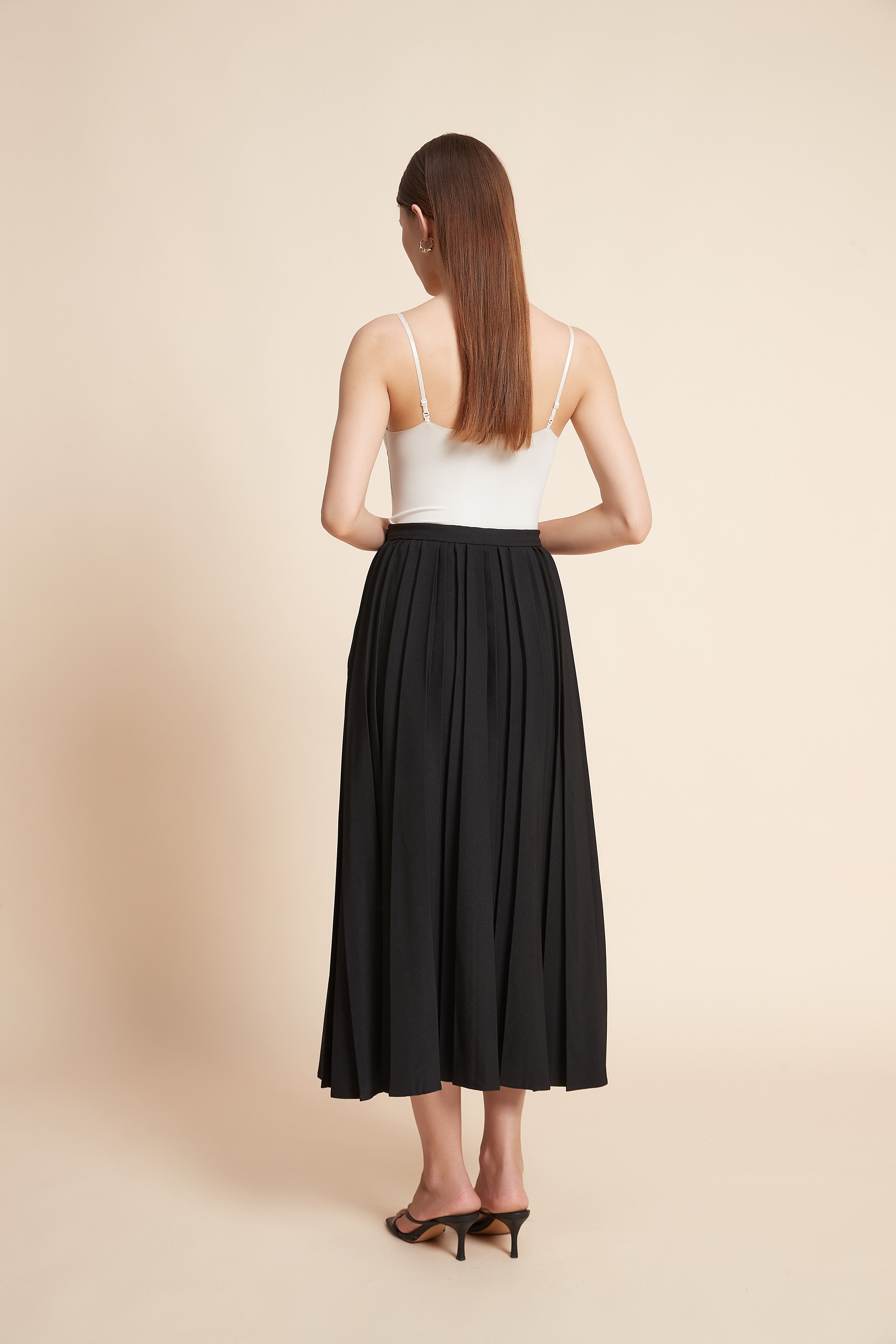 Pleated Maxi Skirt