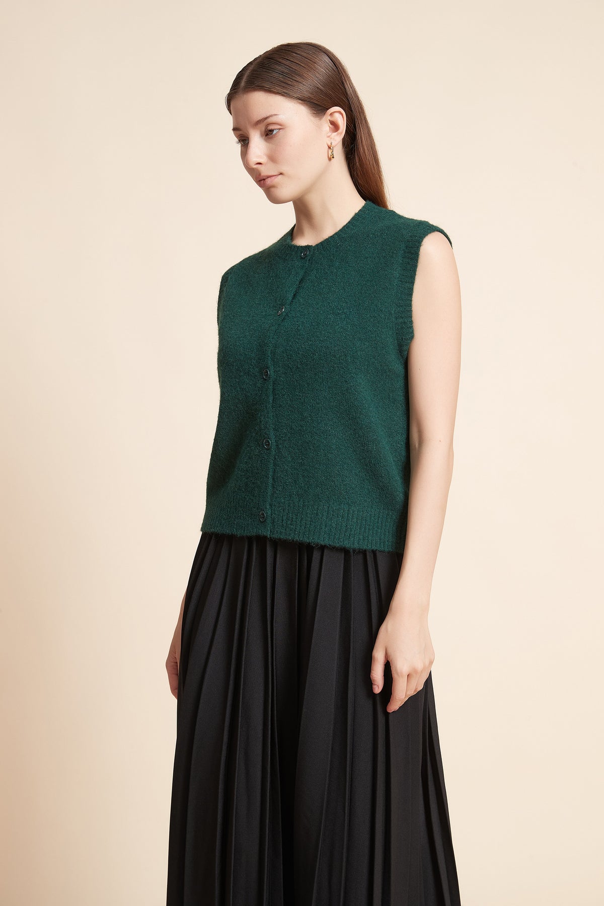 Sleeveless Top With Front Buttons