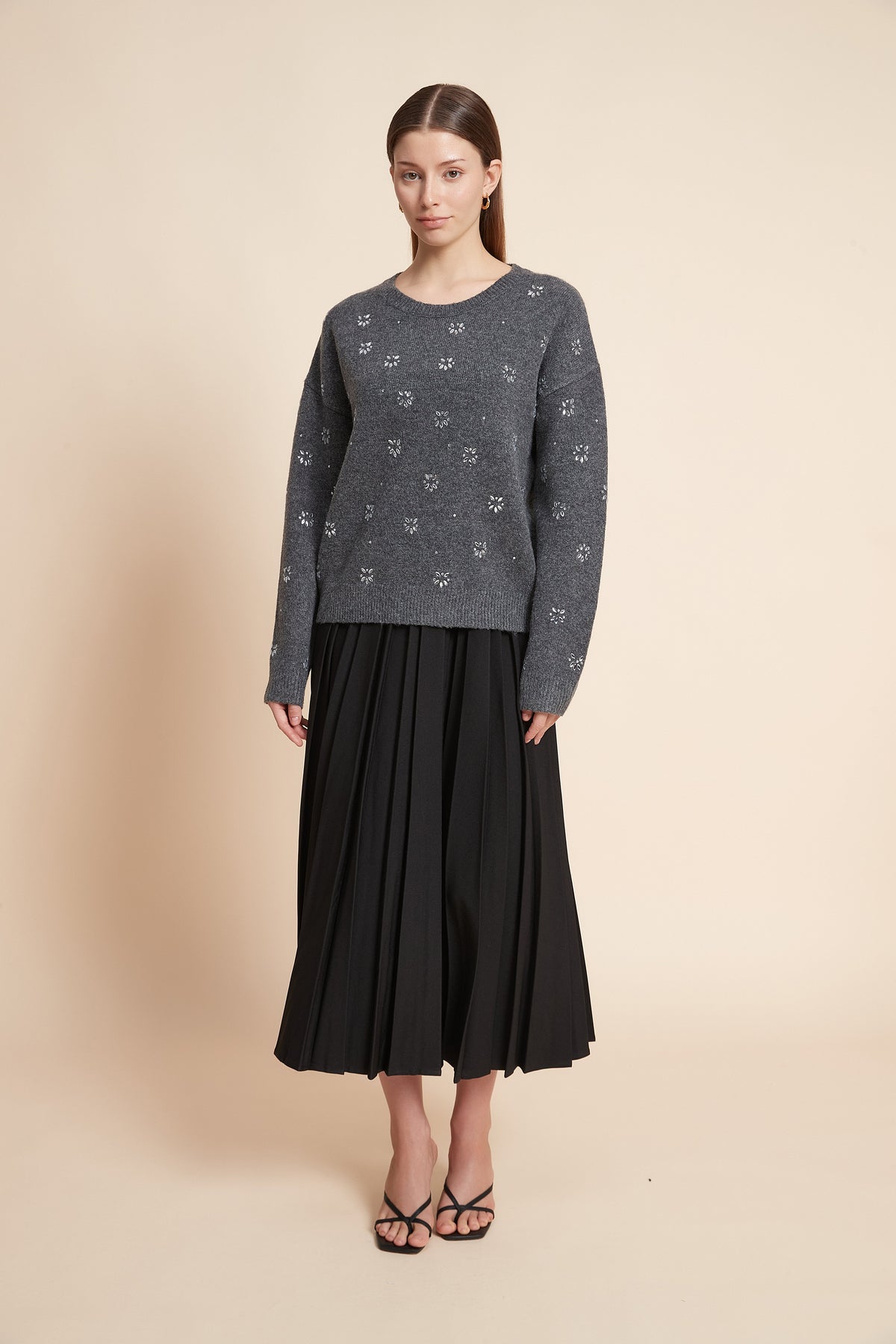 Embroidered Long Sleeve Top