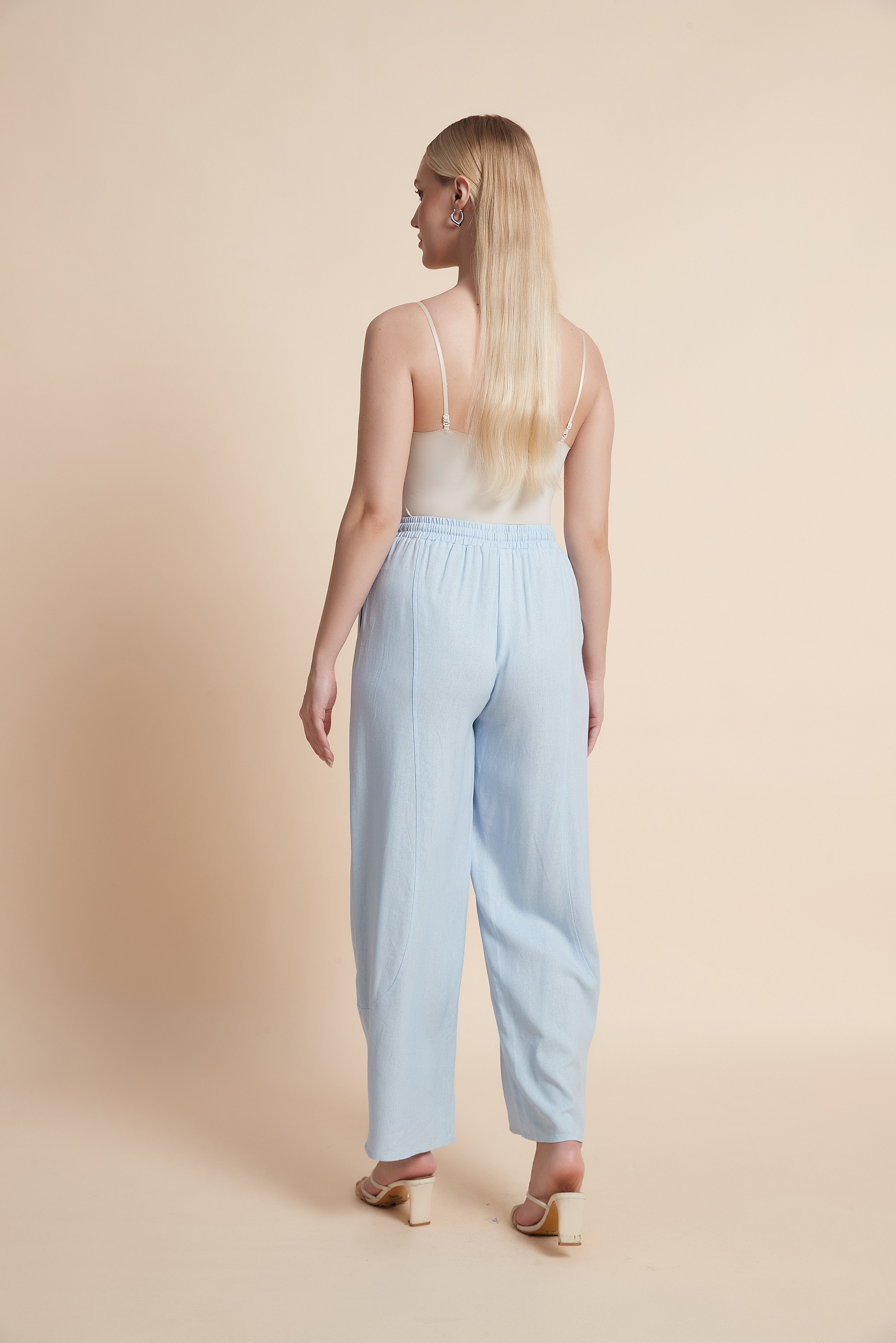 Long Straight Pants with Drawstring