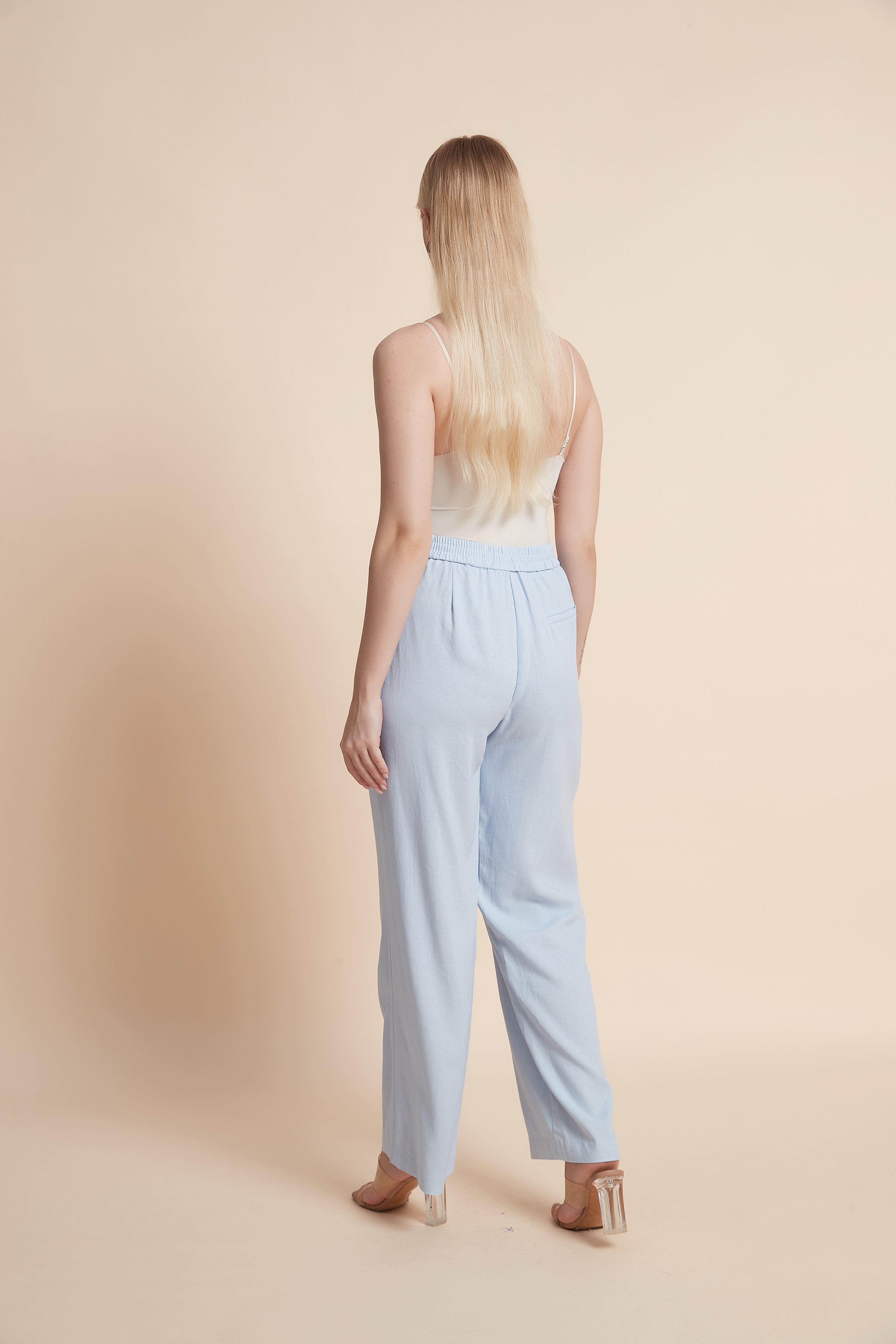 Plain Wide-Leg Trousers