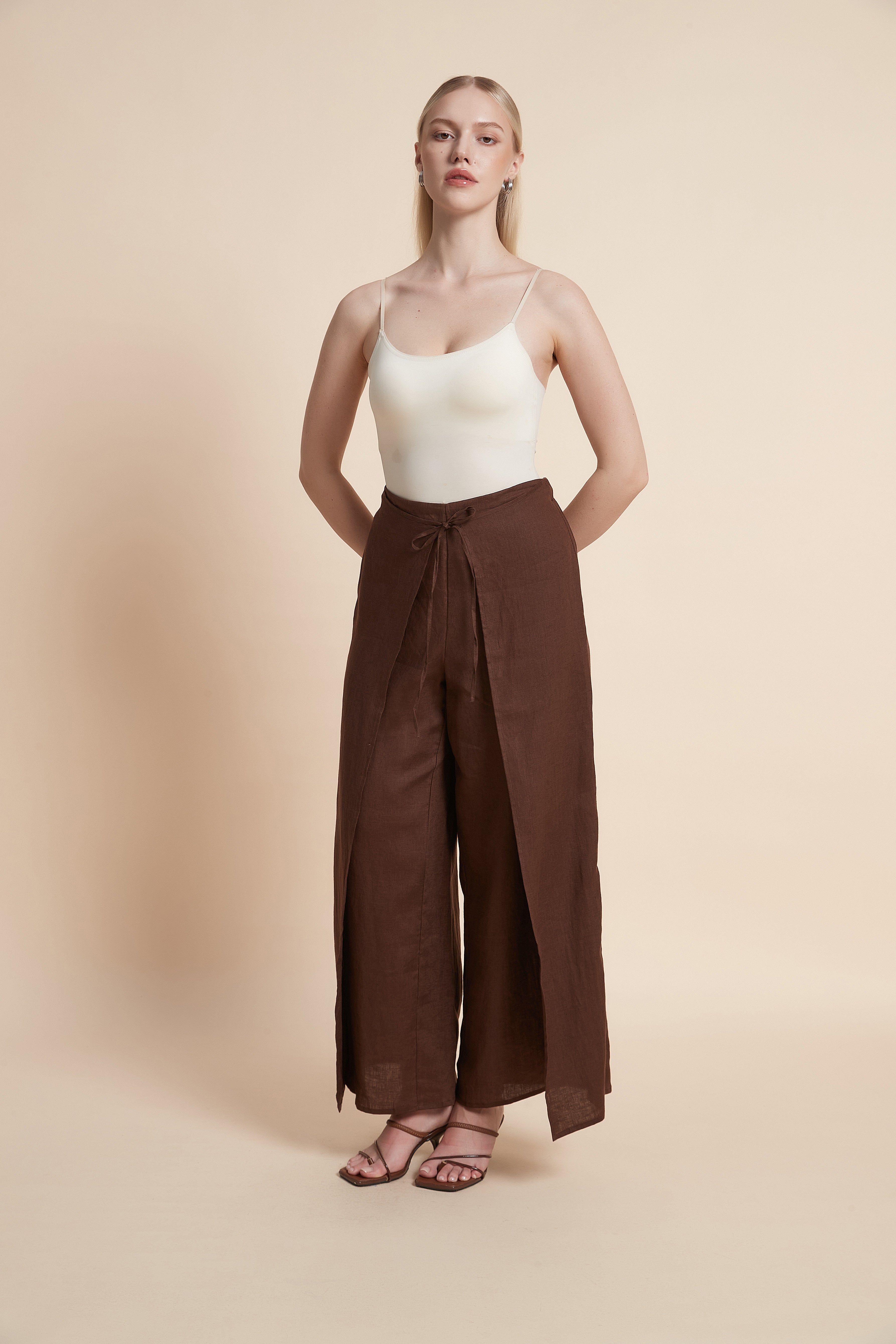 Plain 3/4-Sleeve Patterned Midi Blouse