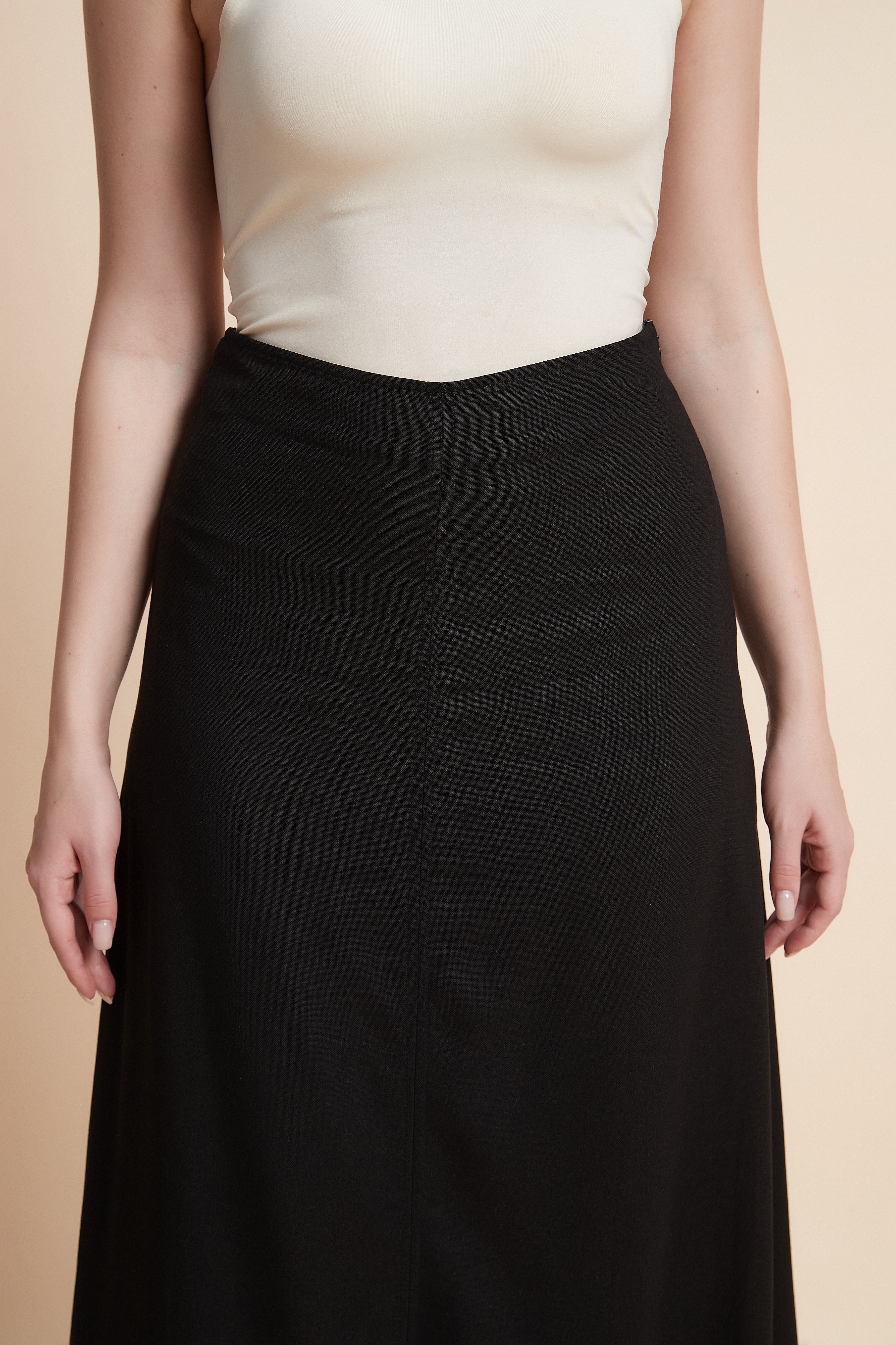 Plain Wide Midi Skirt