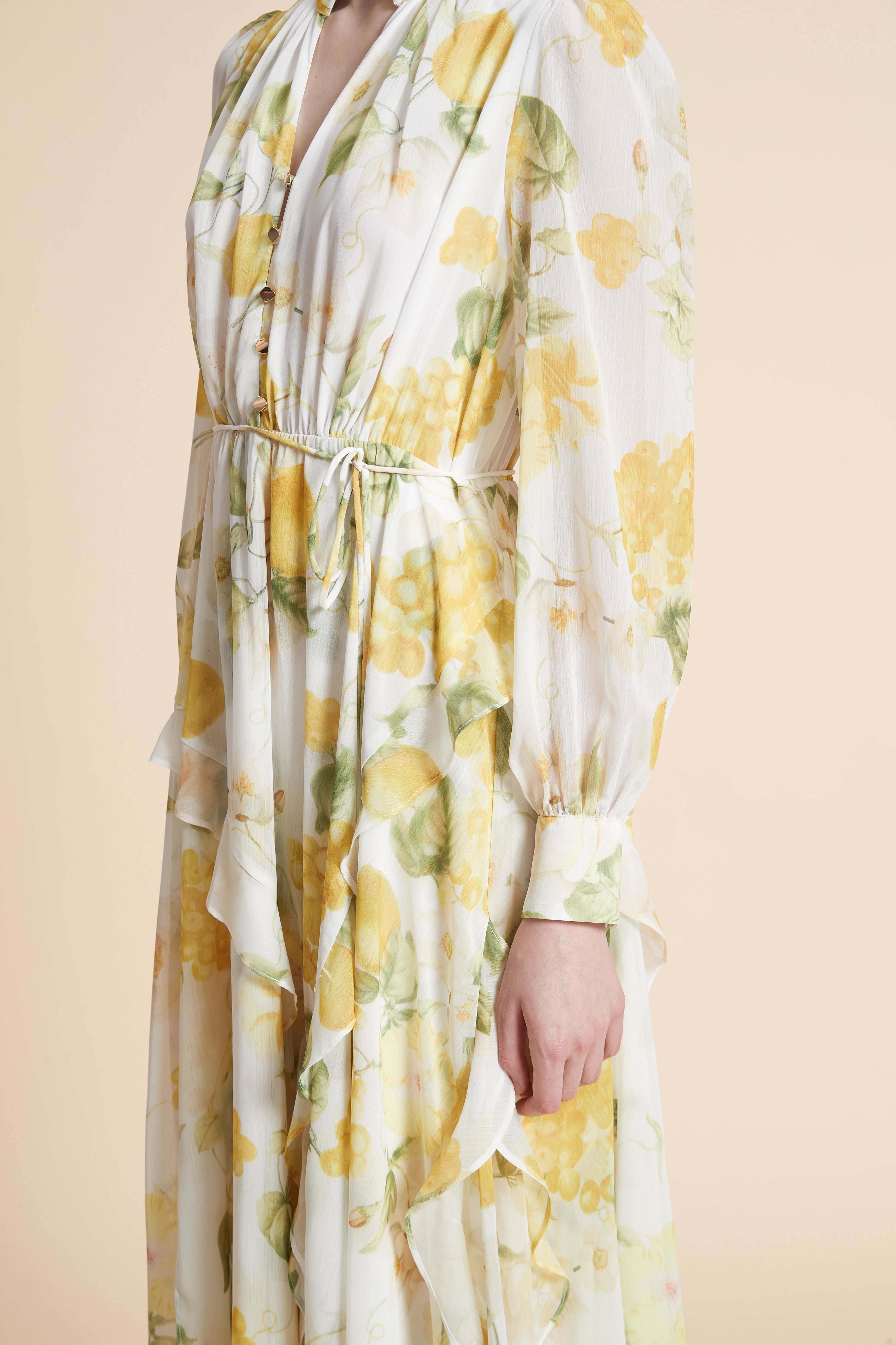 Floral Midi Dress with Long Sleeves