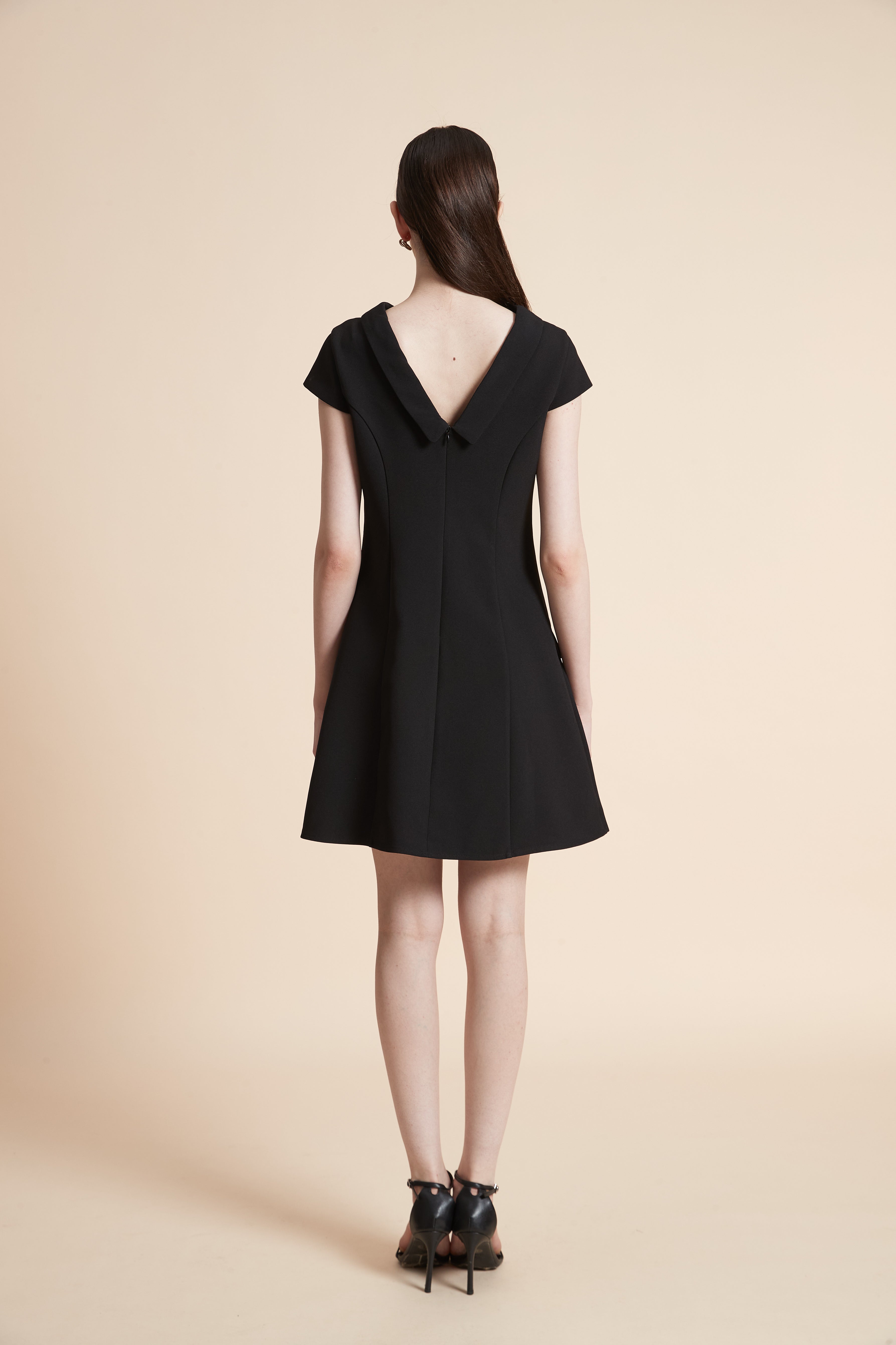 Short Plain Dress with Short Sleeves