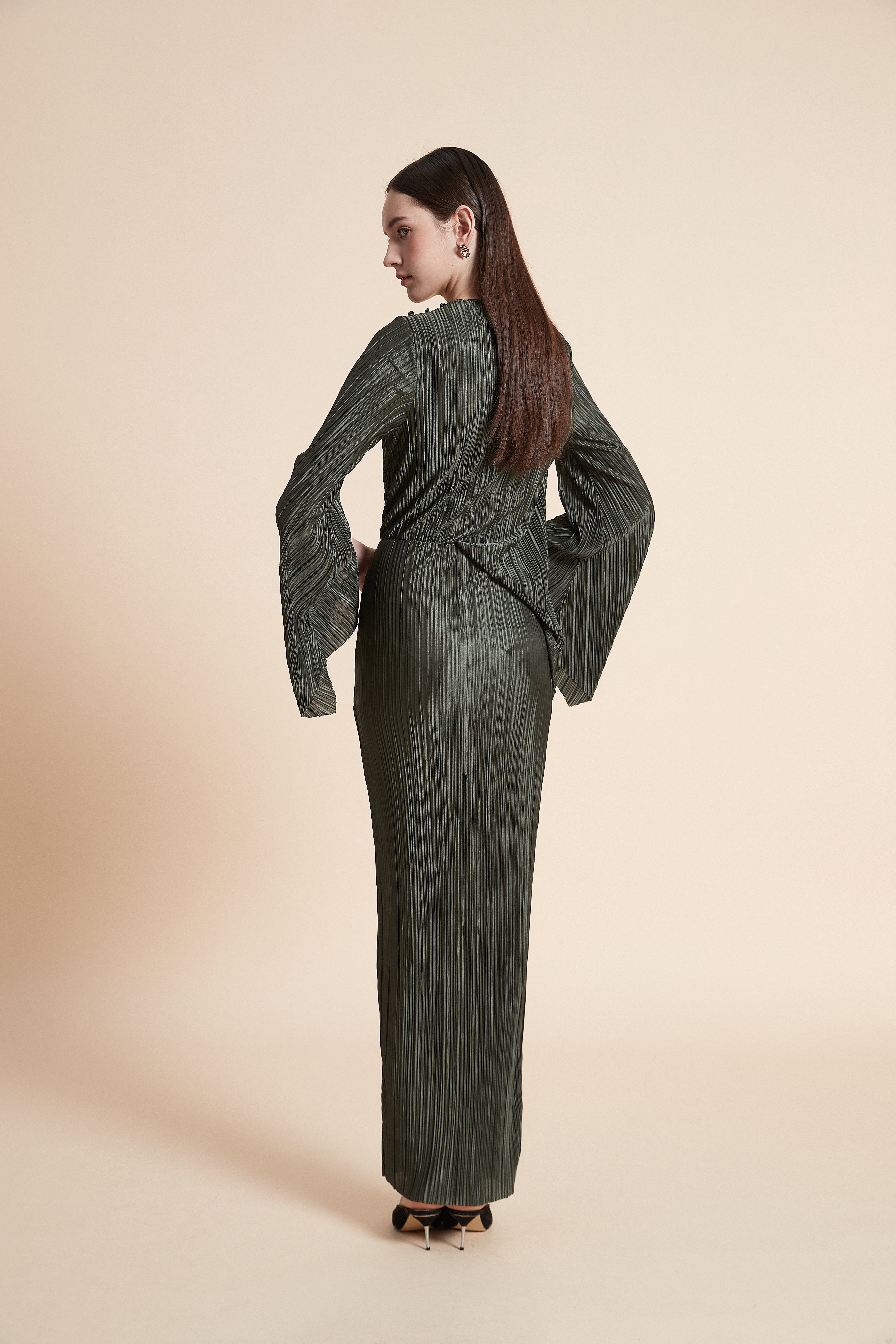 Printed Long Sleeve Maxi Dress