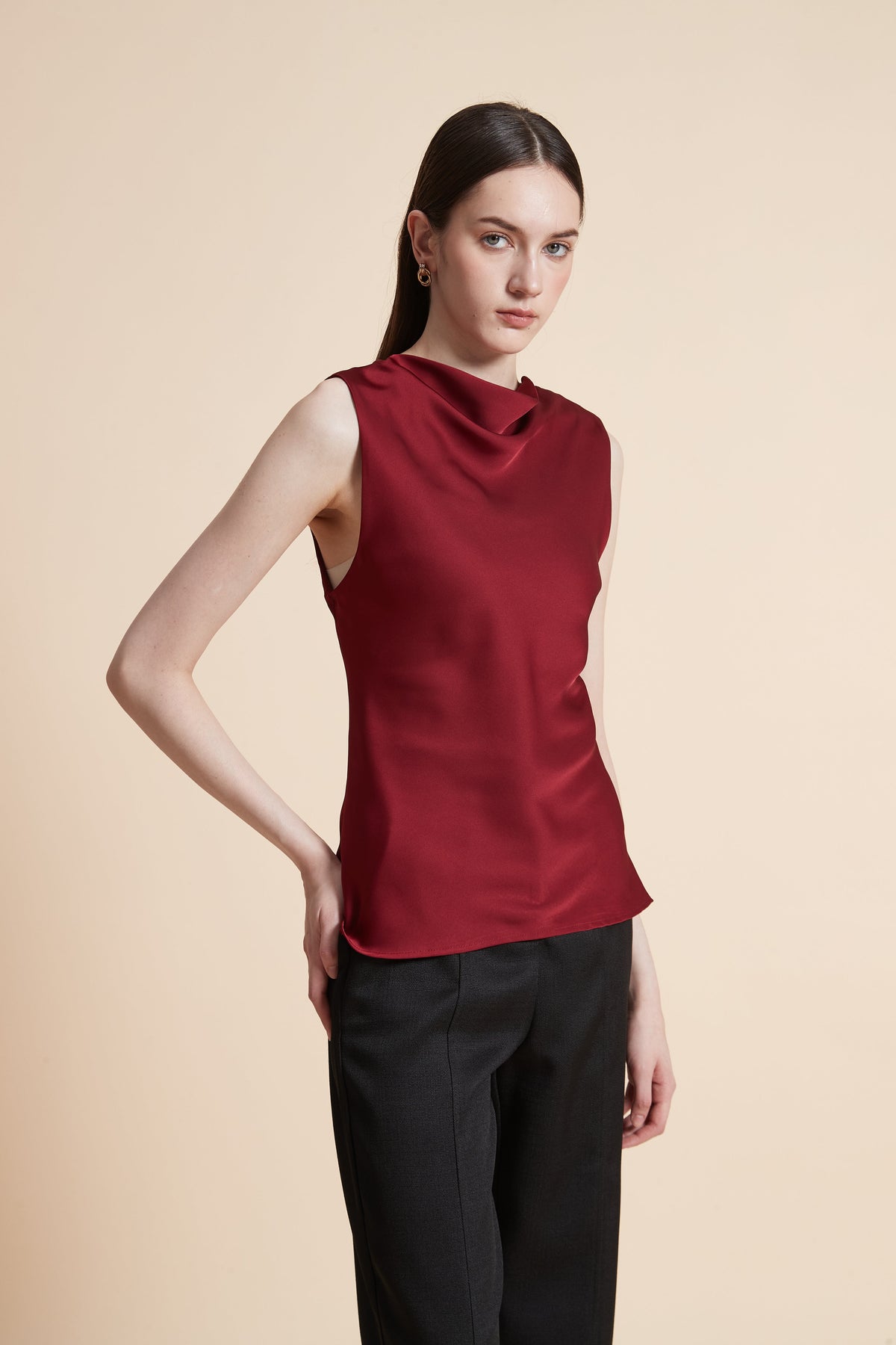 Soft Sleeveless Solid Blouse