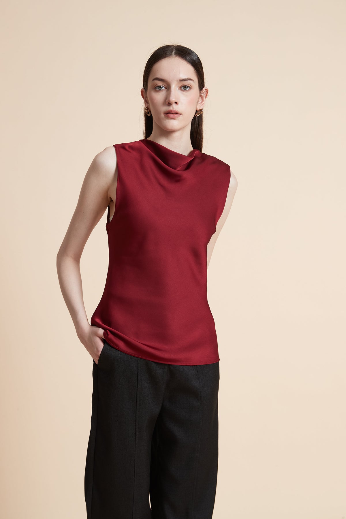 Soft Sleeveless Solid Blouse