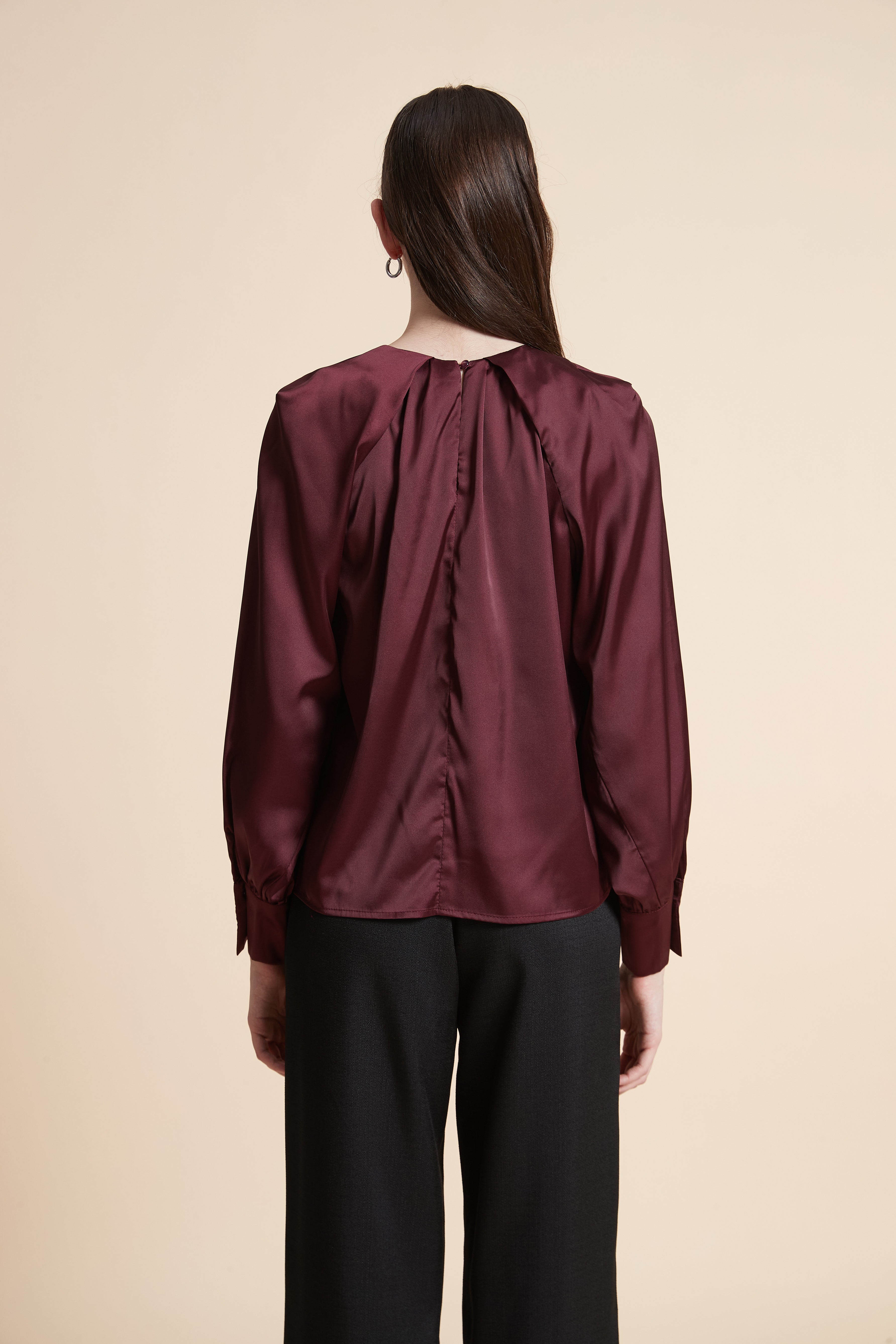 Solid Long Sleeve Blouse