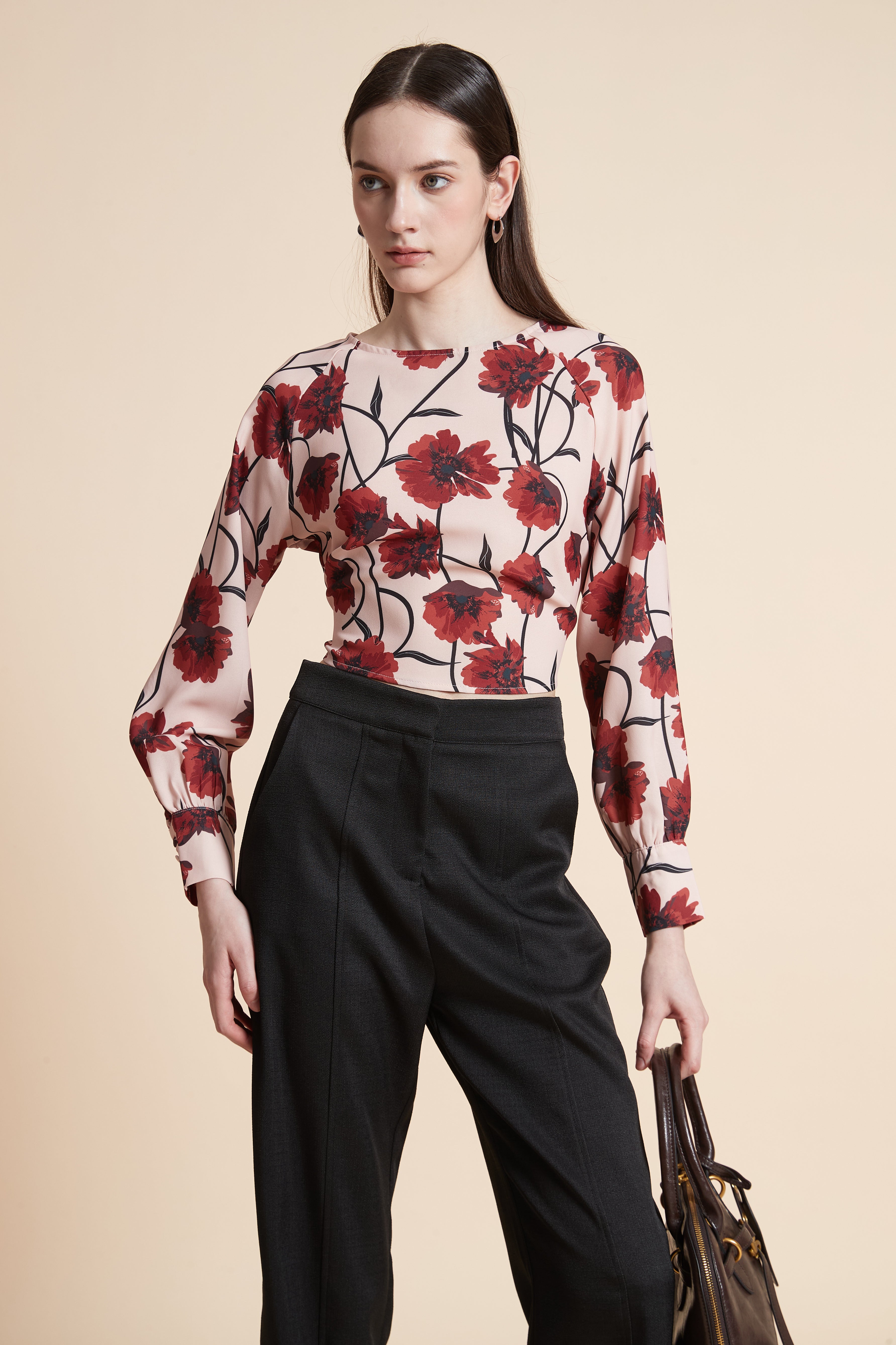 Long Sleeve Floral Print Blouse