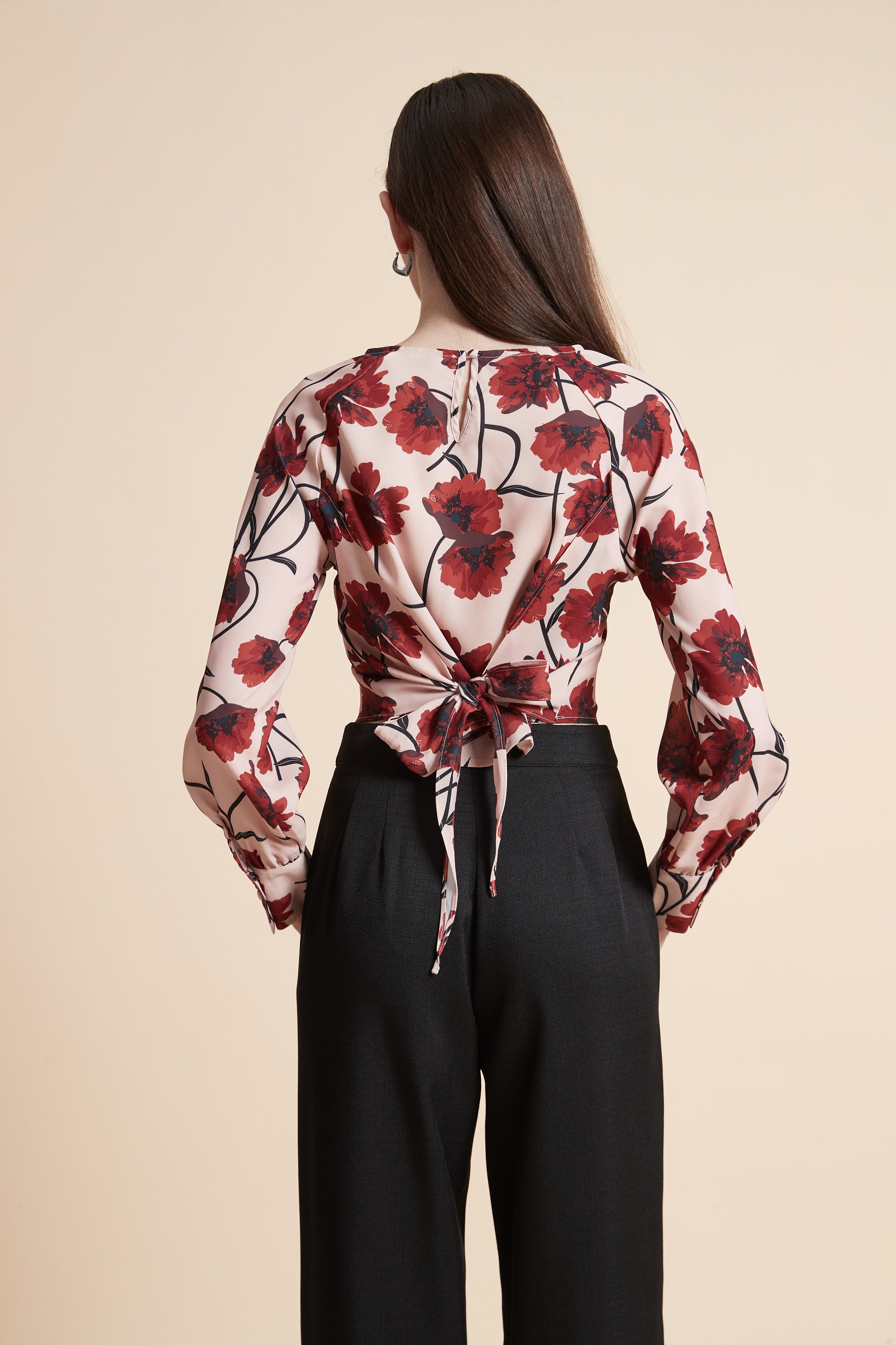 Long Sleeve Floral Print Blouse