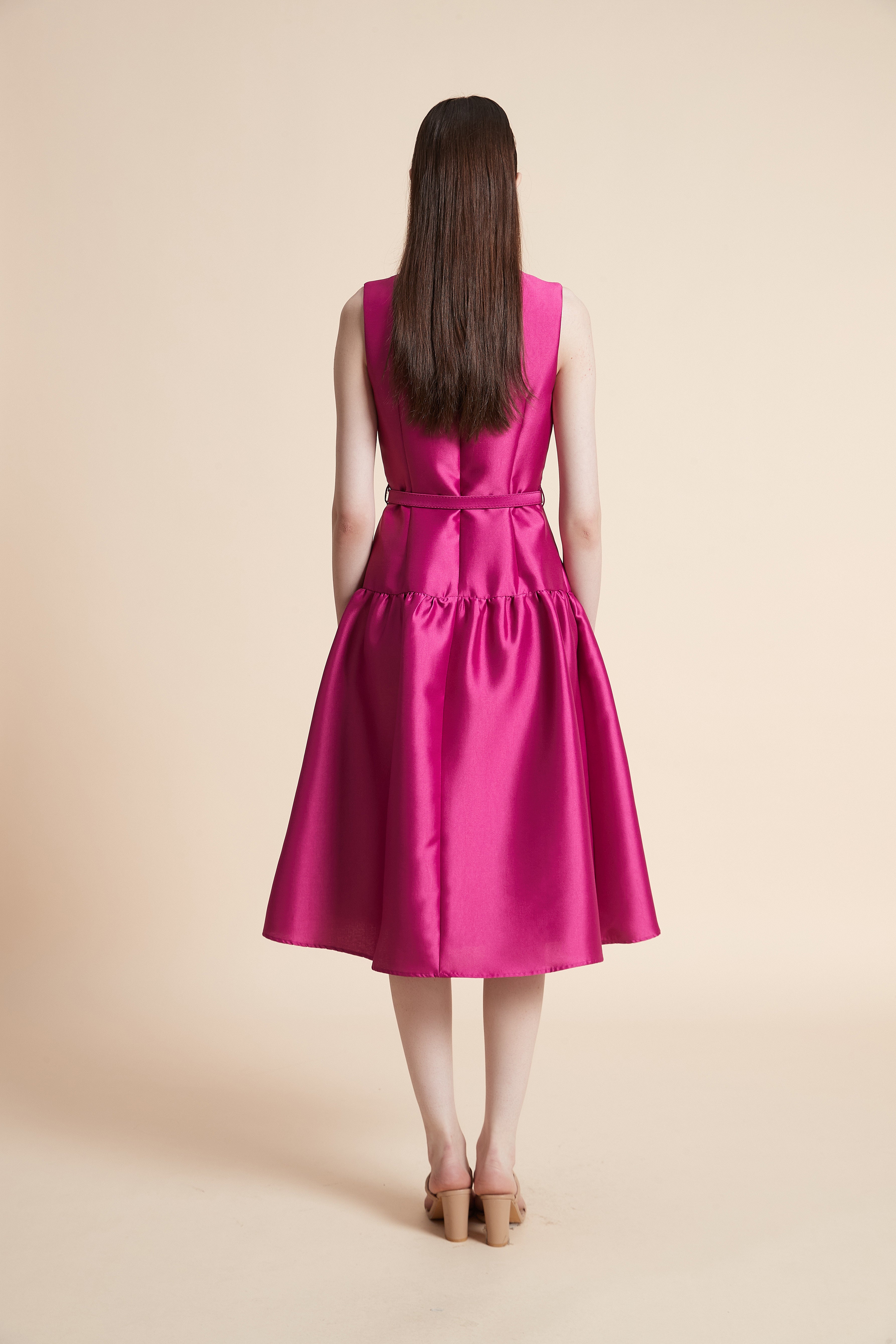 Wide-Leg Sleeveless Midi Dress