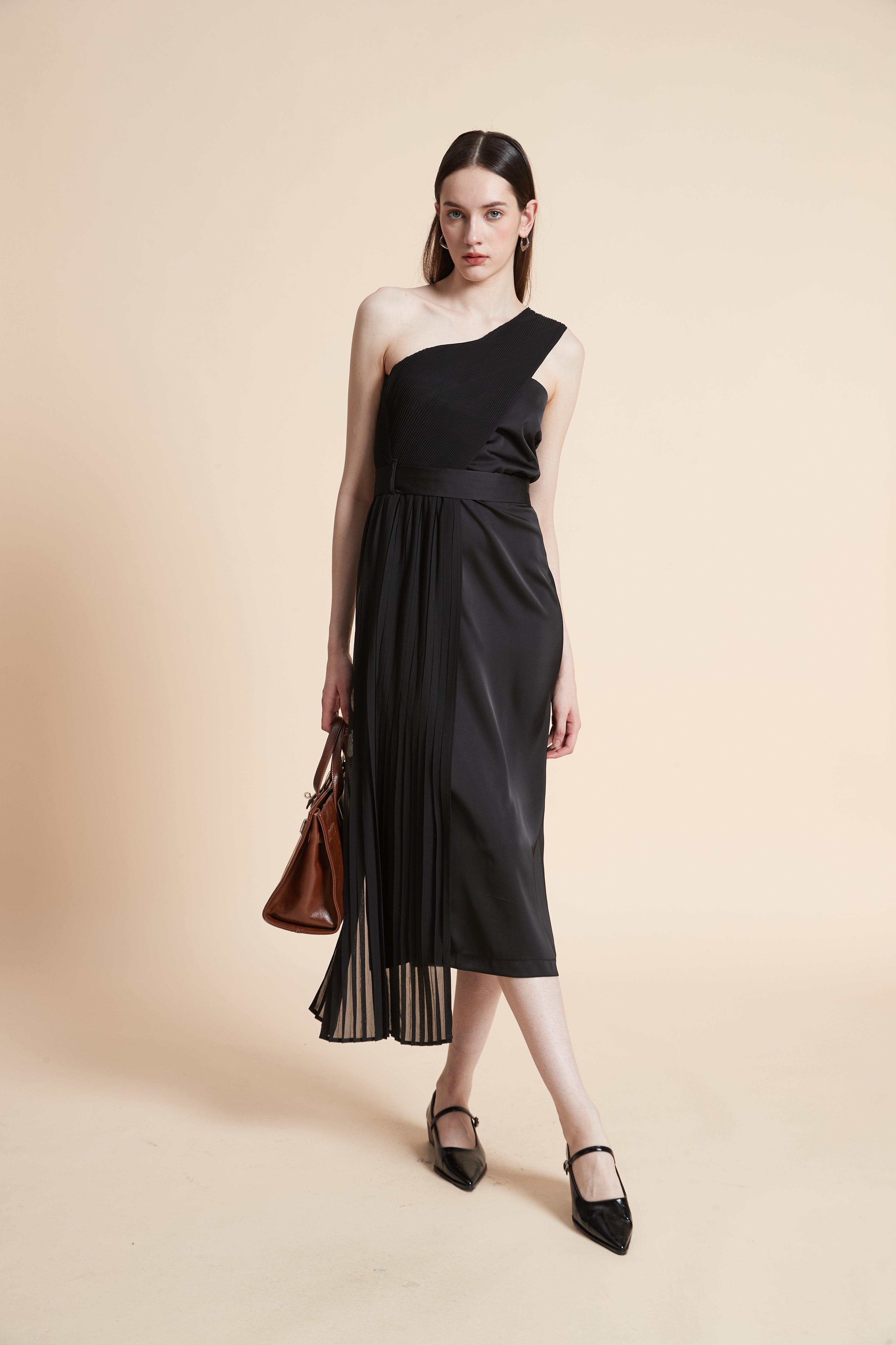 Printed Sleeveless Midi Dress with Off-Shoulder Design