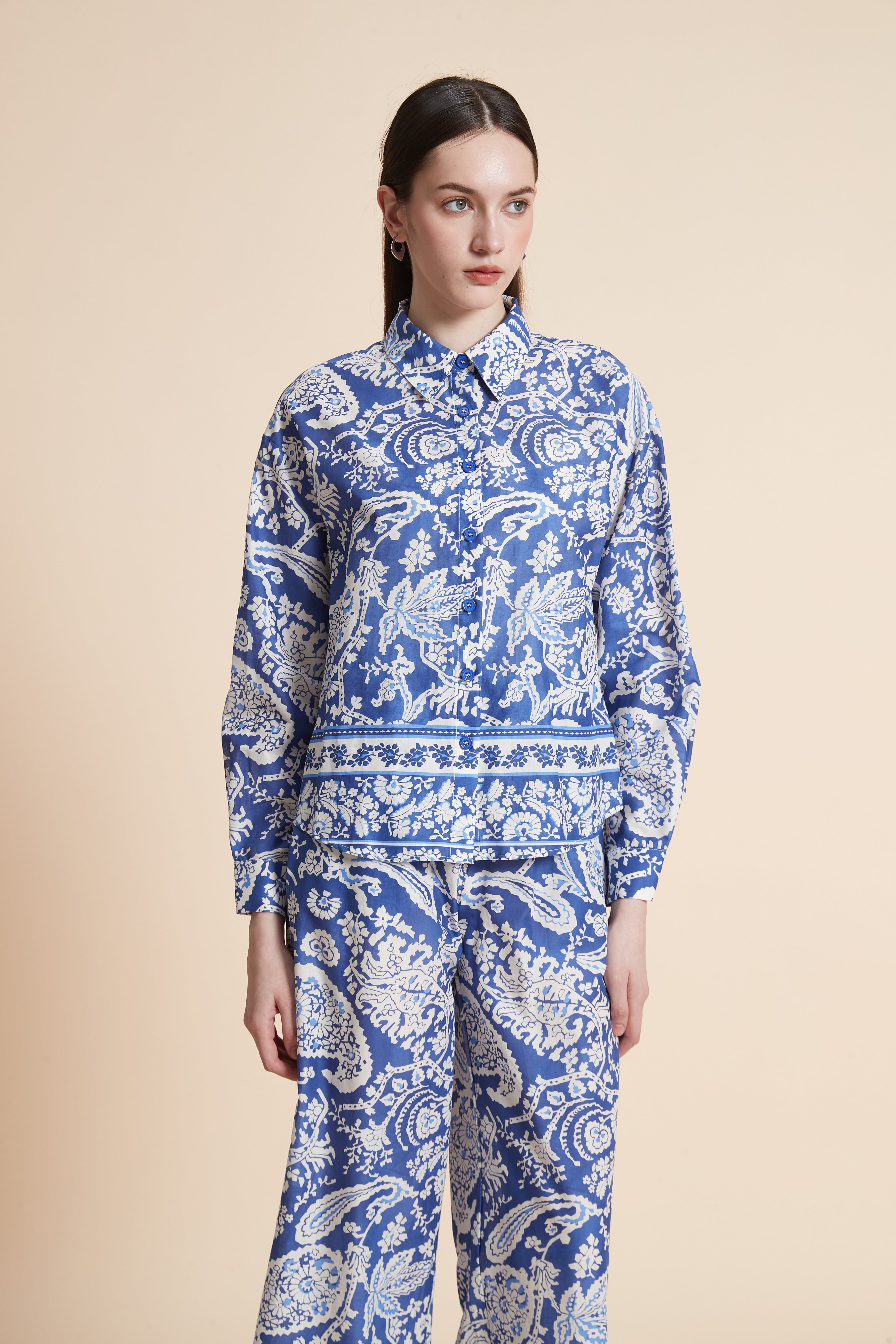 Long Sleeve Printed Blouse