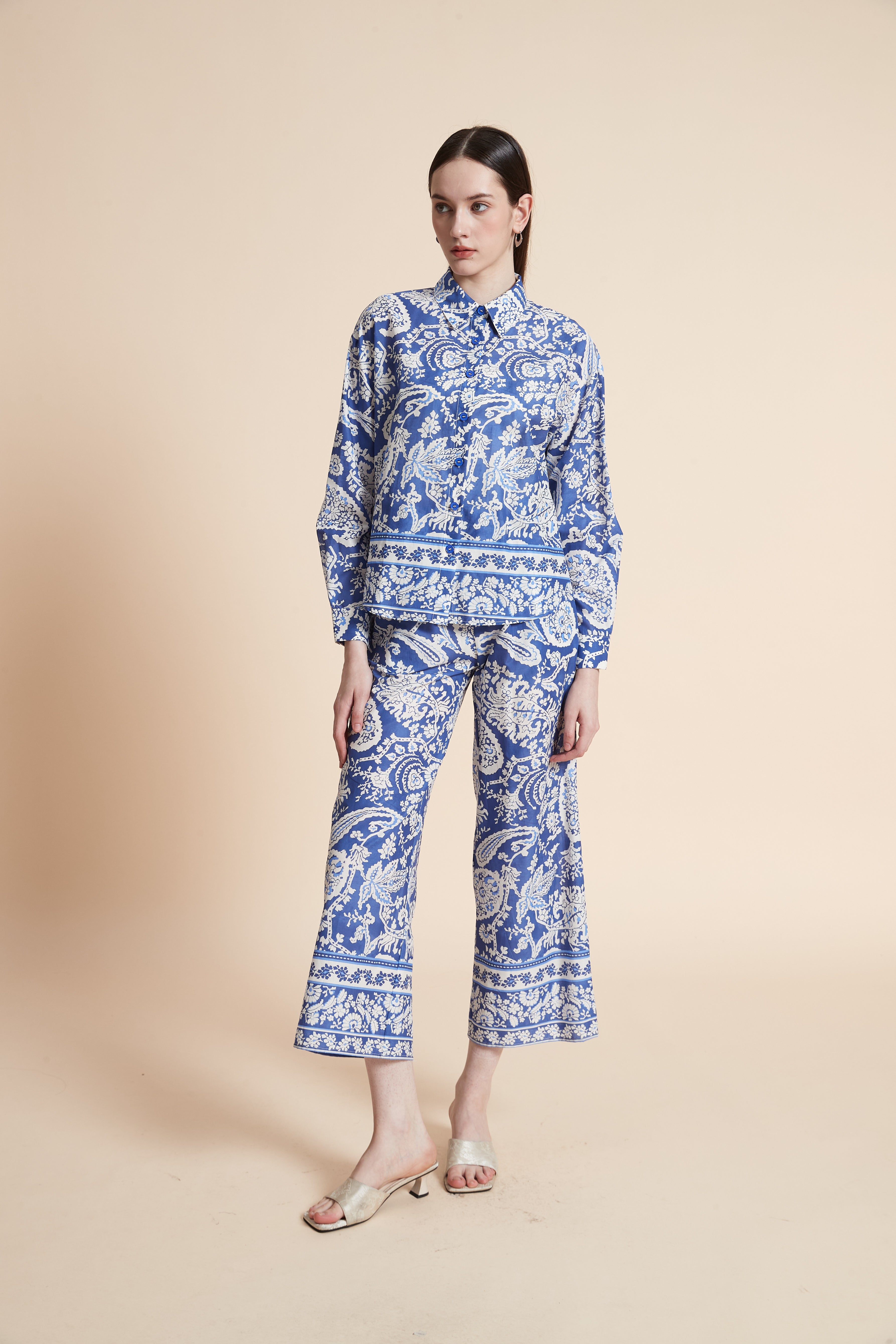 Long Sleeve Printed Blouse