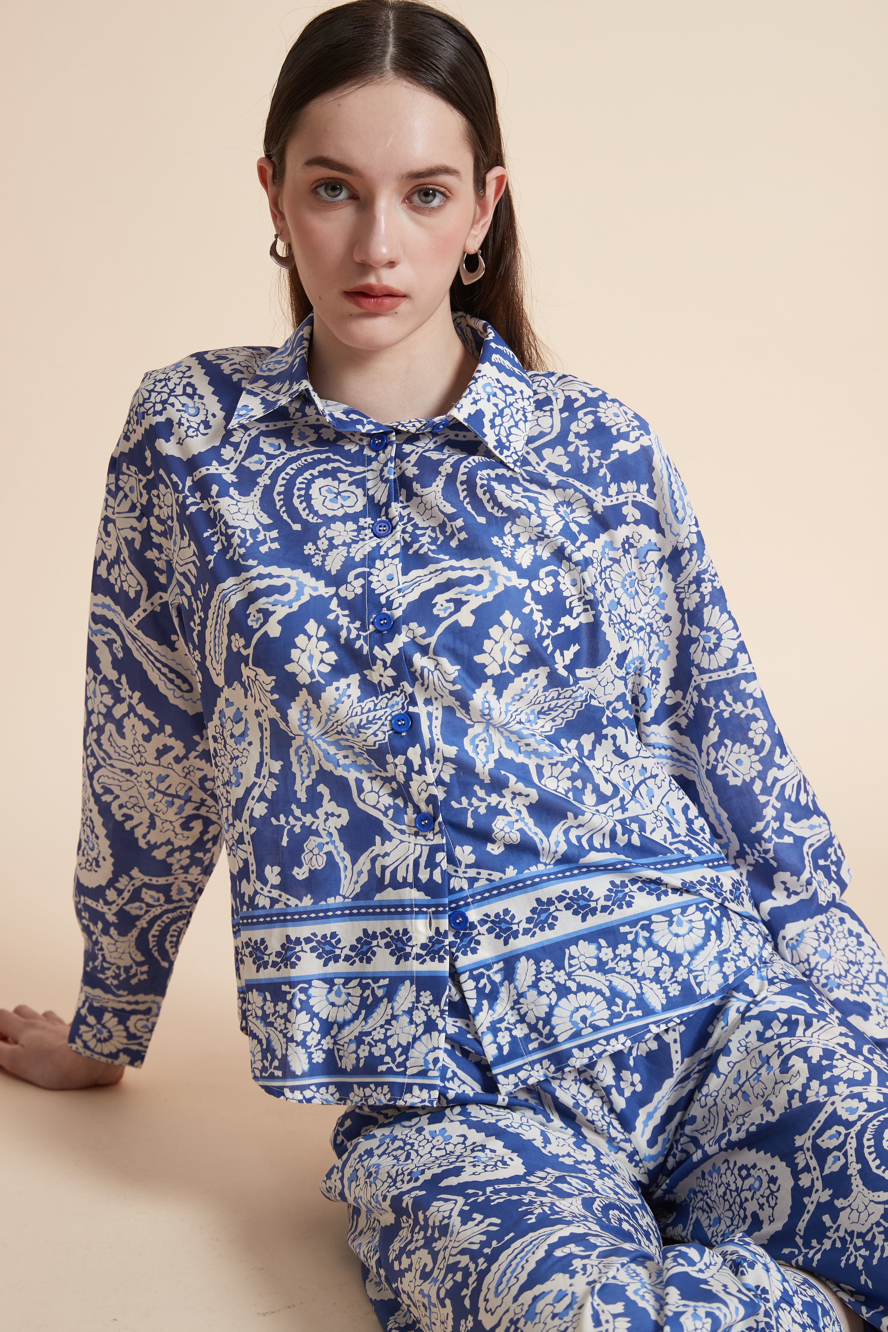 Long Sleeve Printed Blouse