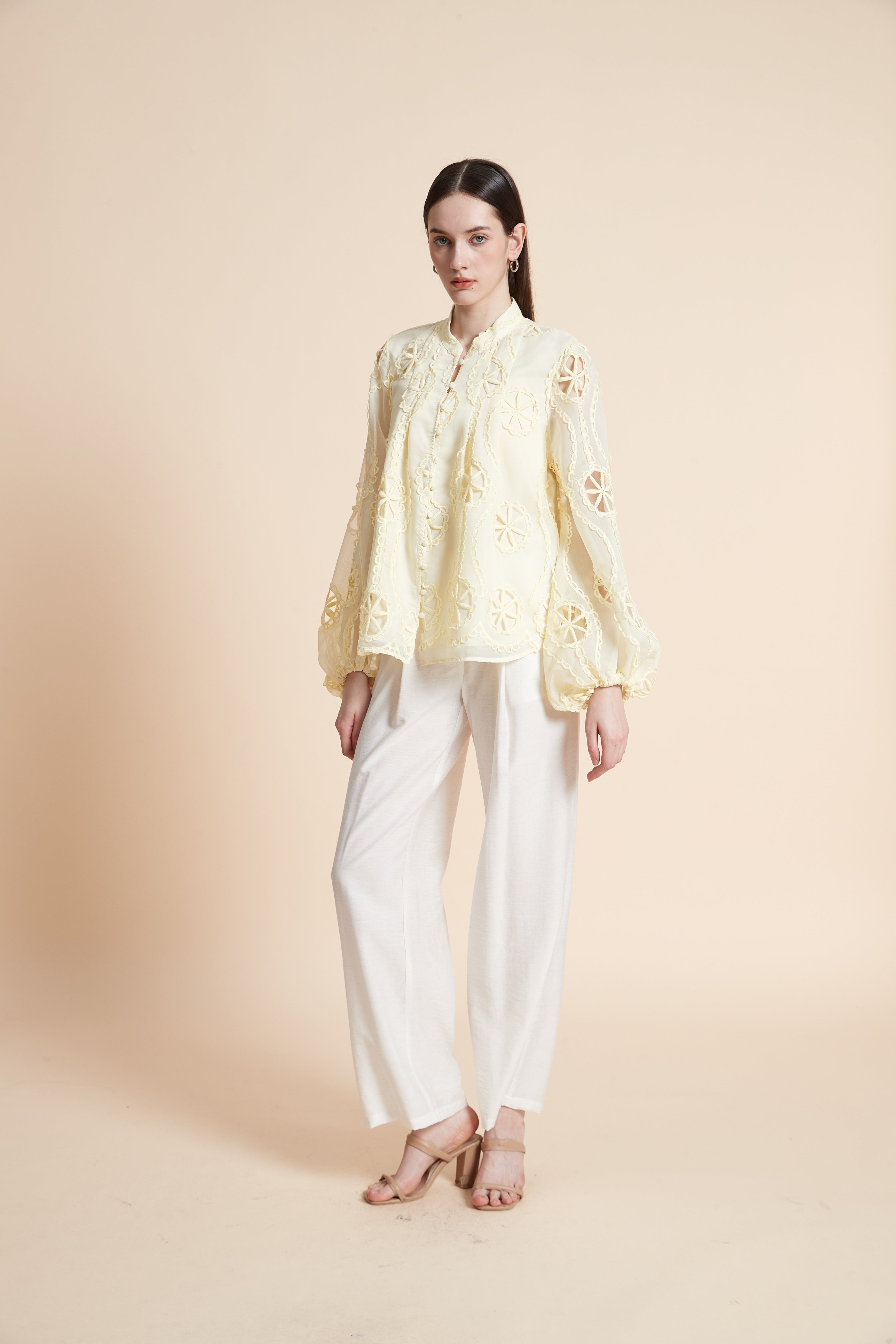 Embroidered Long Sleeve Blouse