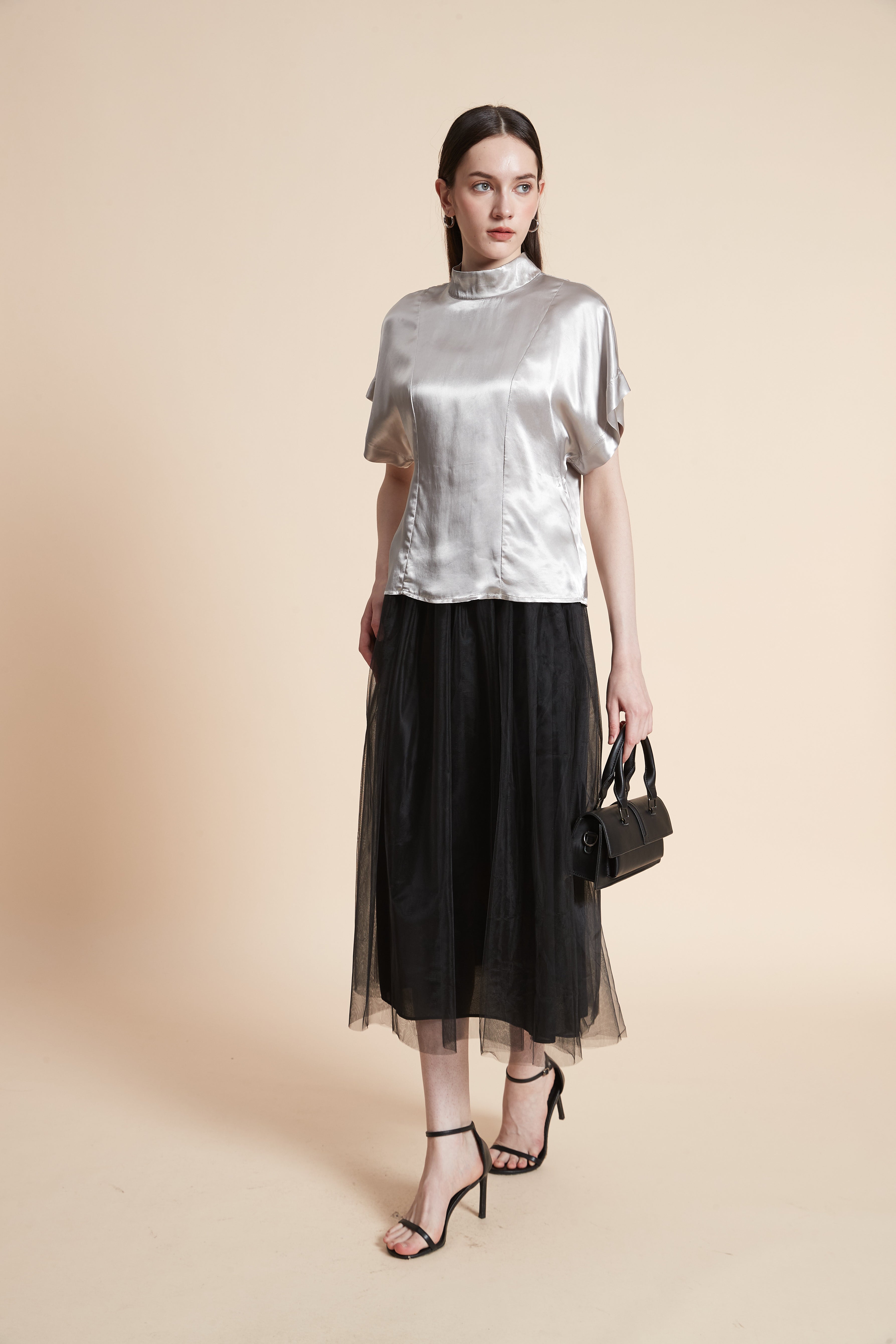 Half-Sleeve Evening Blouse
