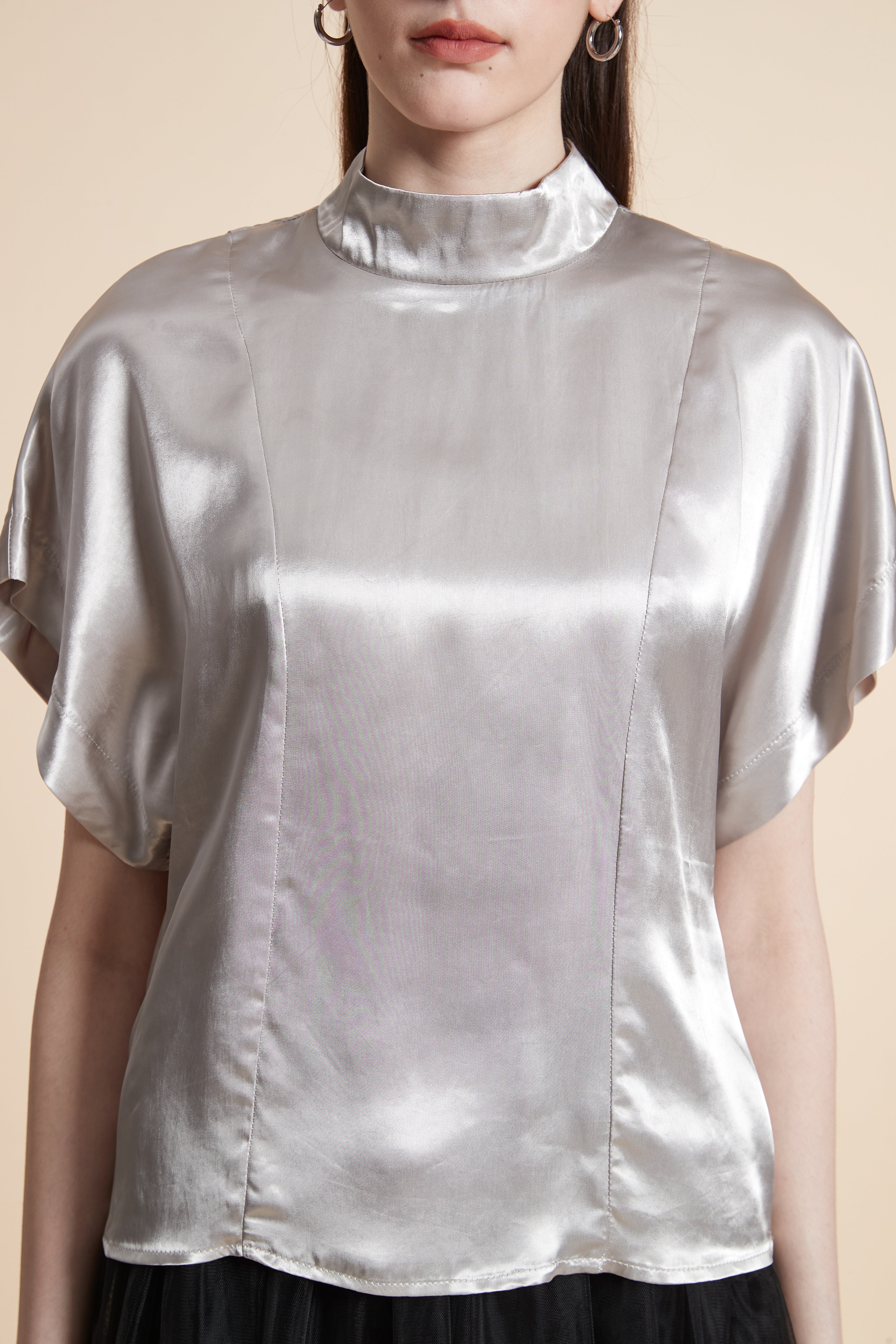 Half-Sleeve Evening Blouse