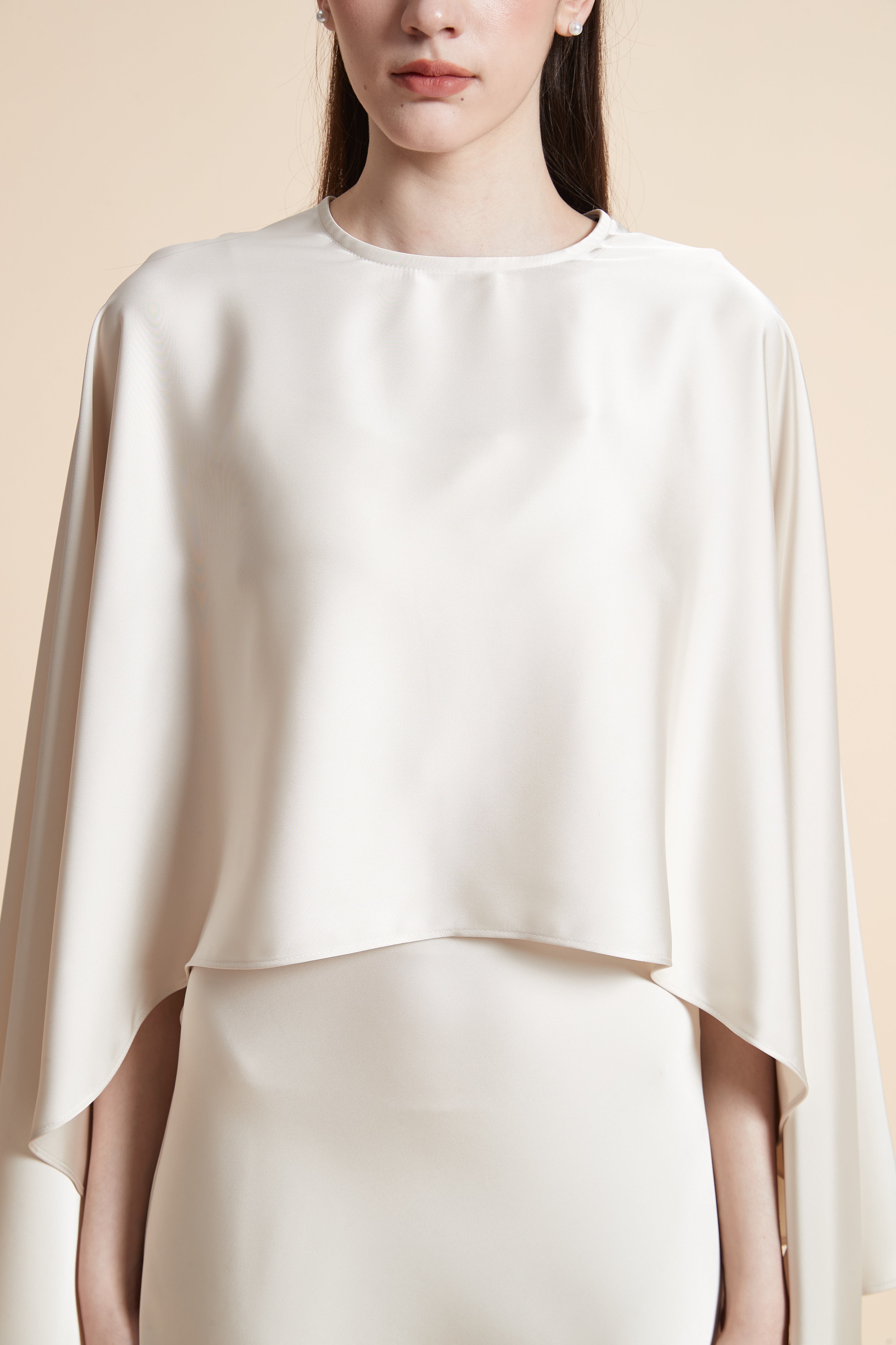 Serena Midi Dress with Butterfly Sleeve Cape