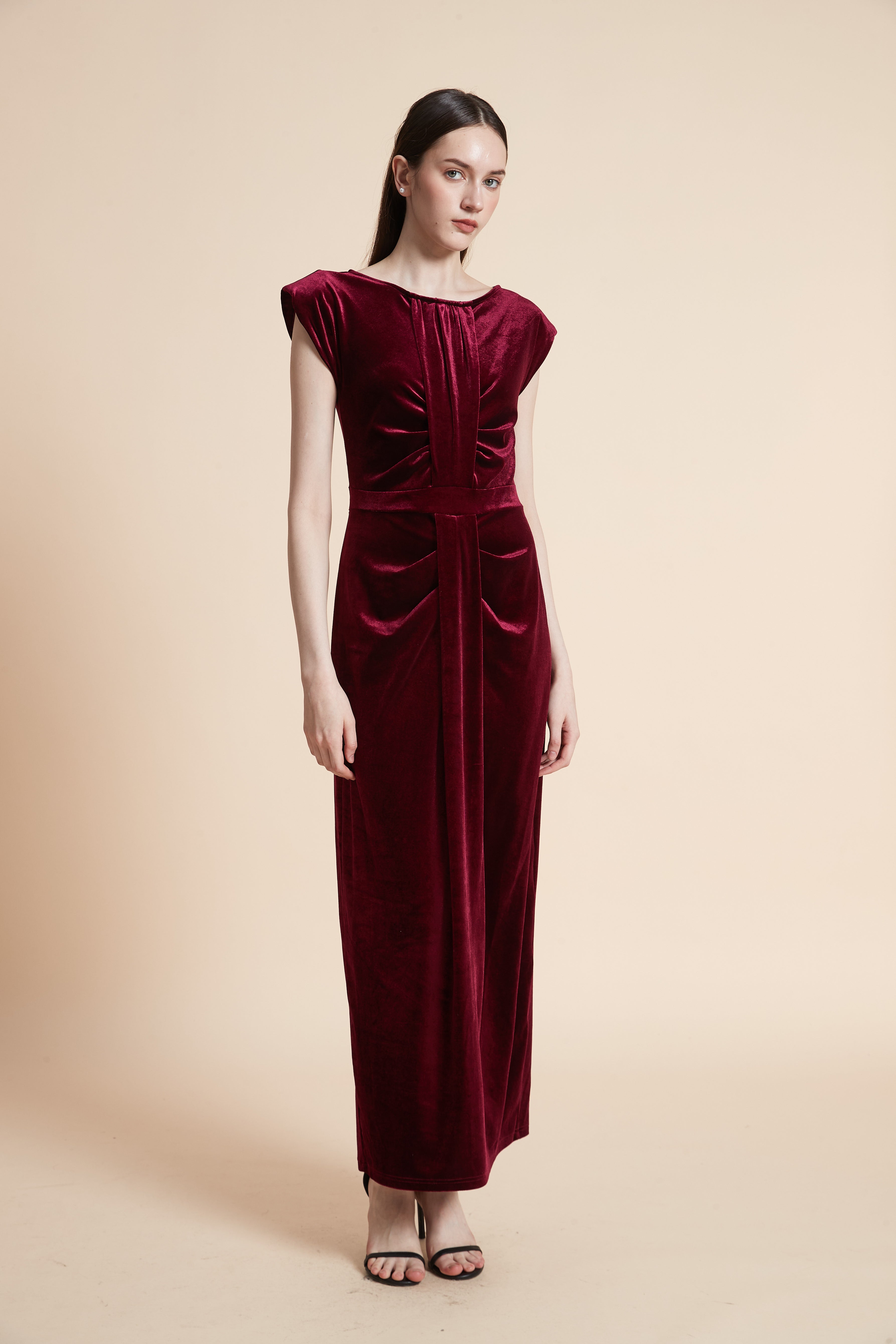 Solid Sleeveless Maxi Dress