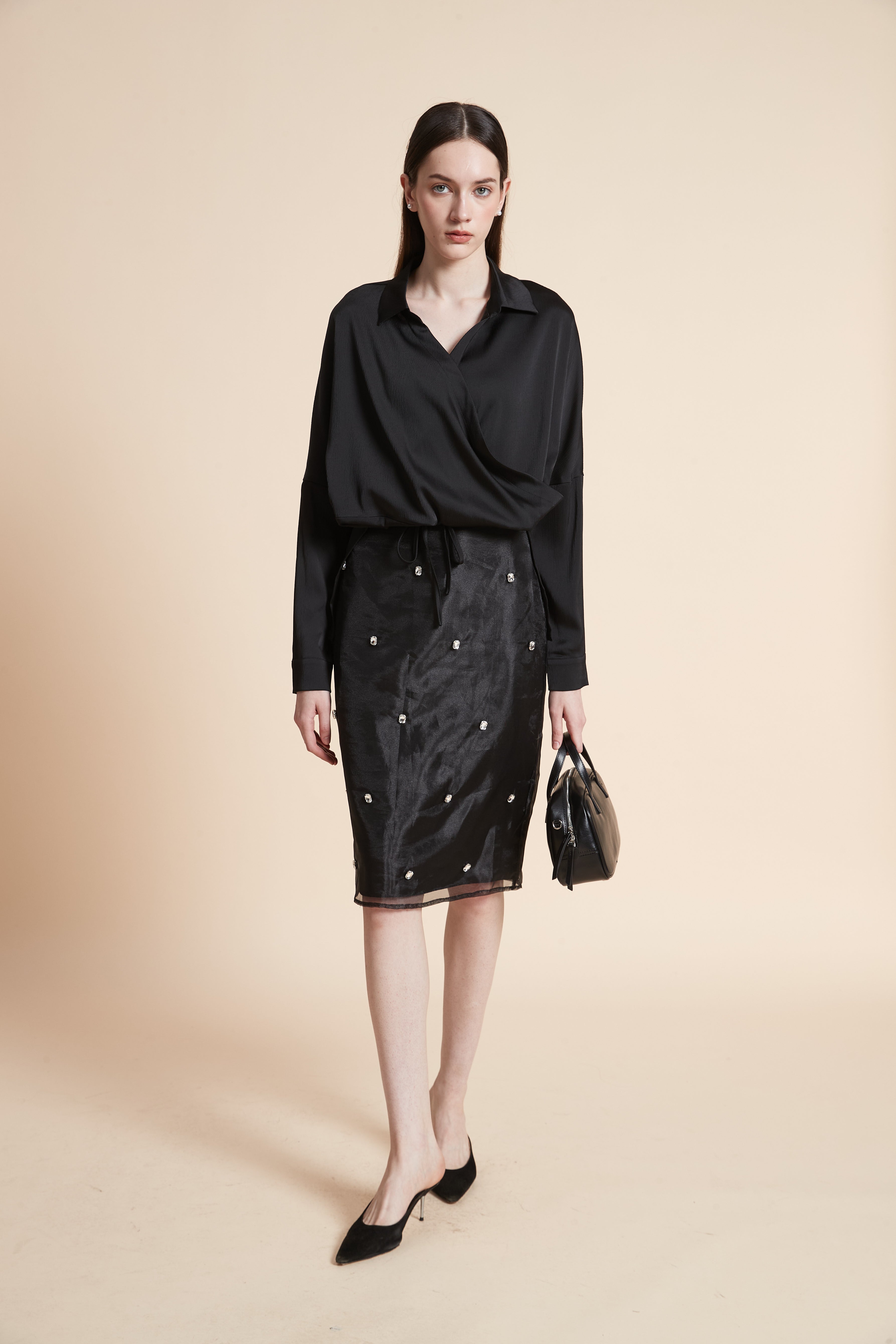 Solid Long Sleeve Blouse