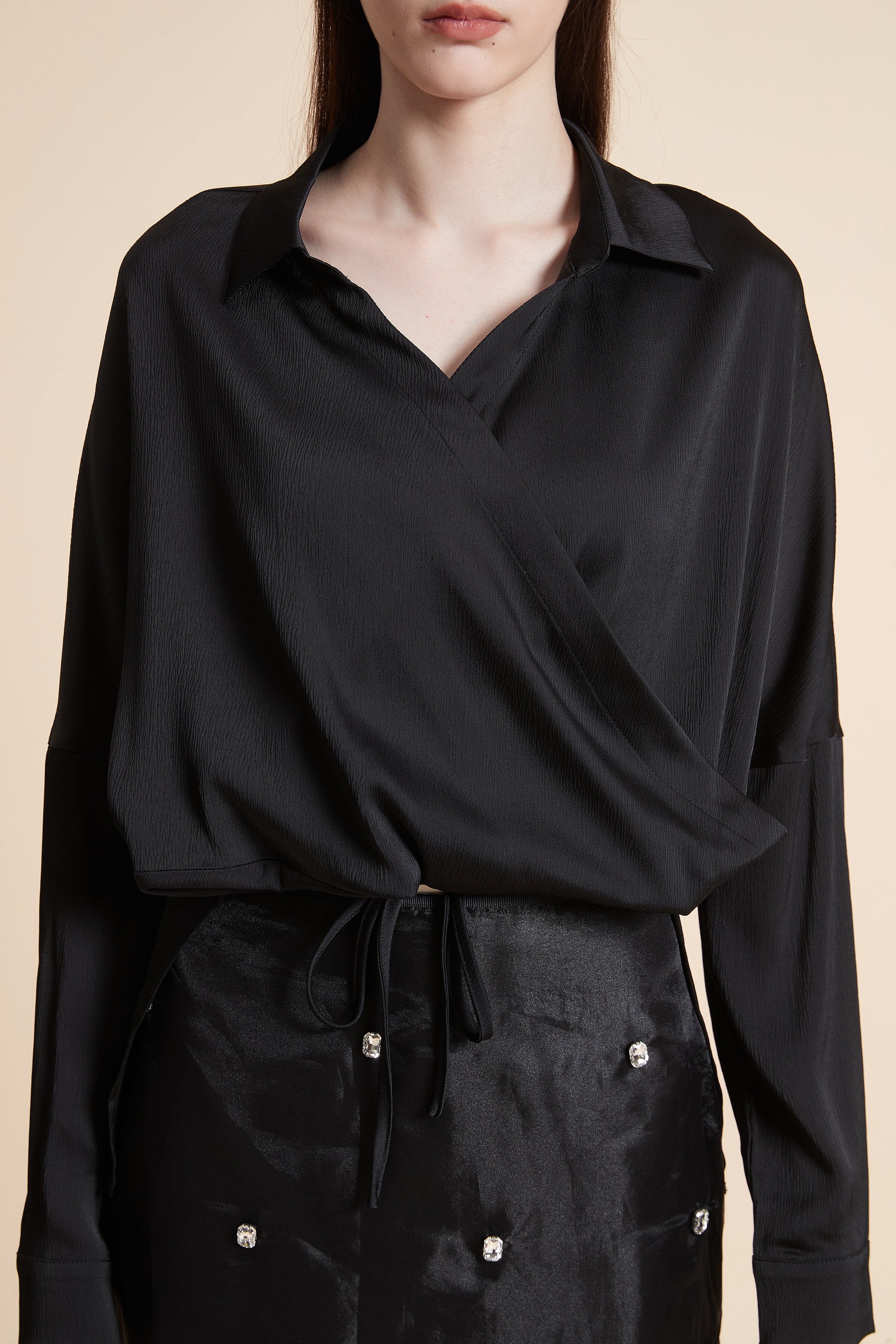 Solid Long Sleeve Blouse