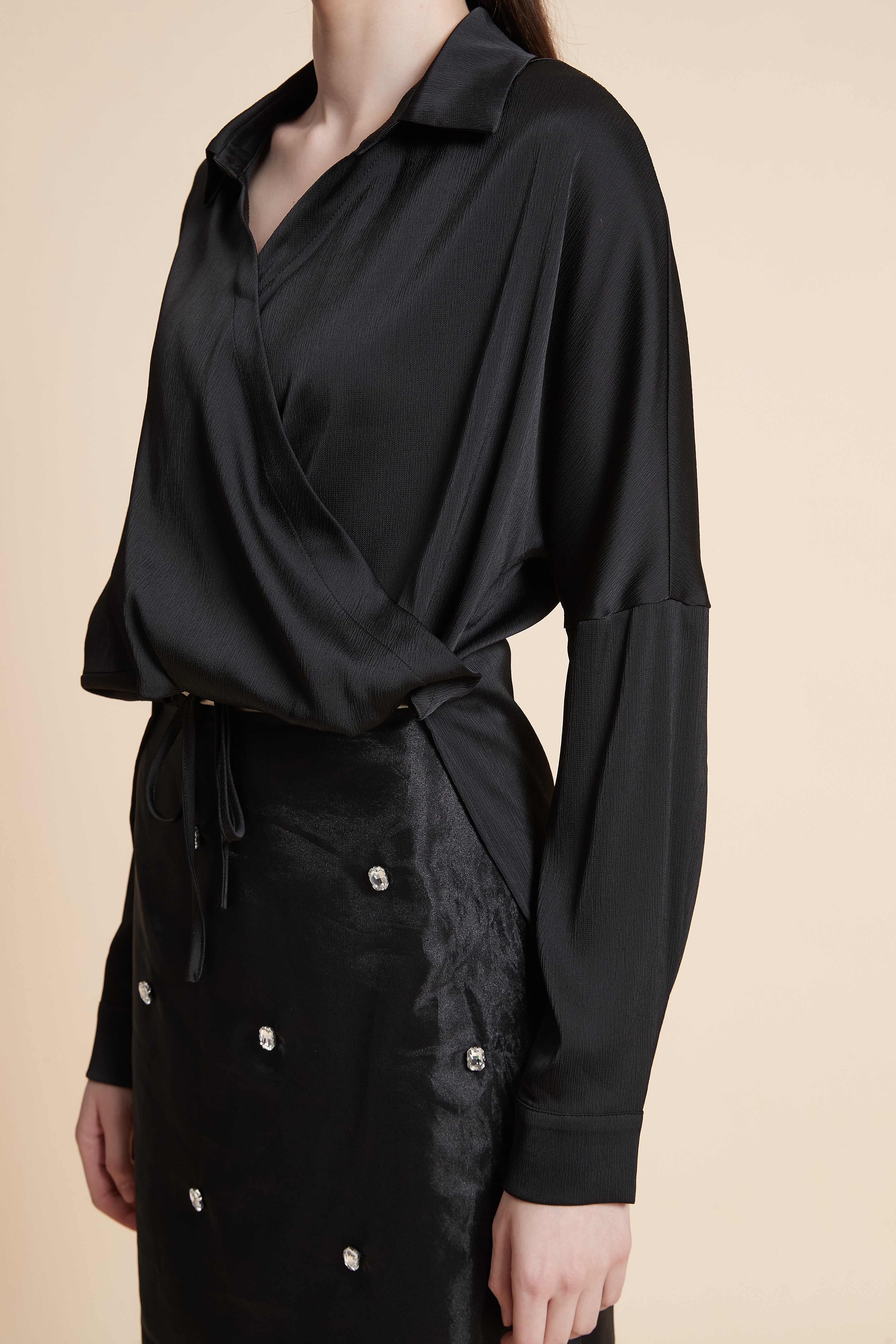 Solid Long Sleeve Blouse