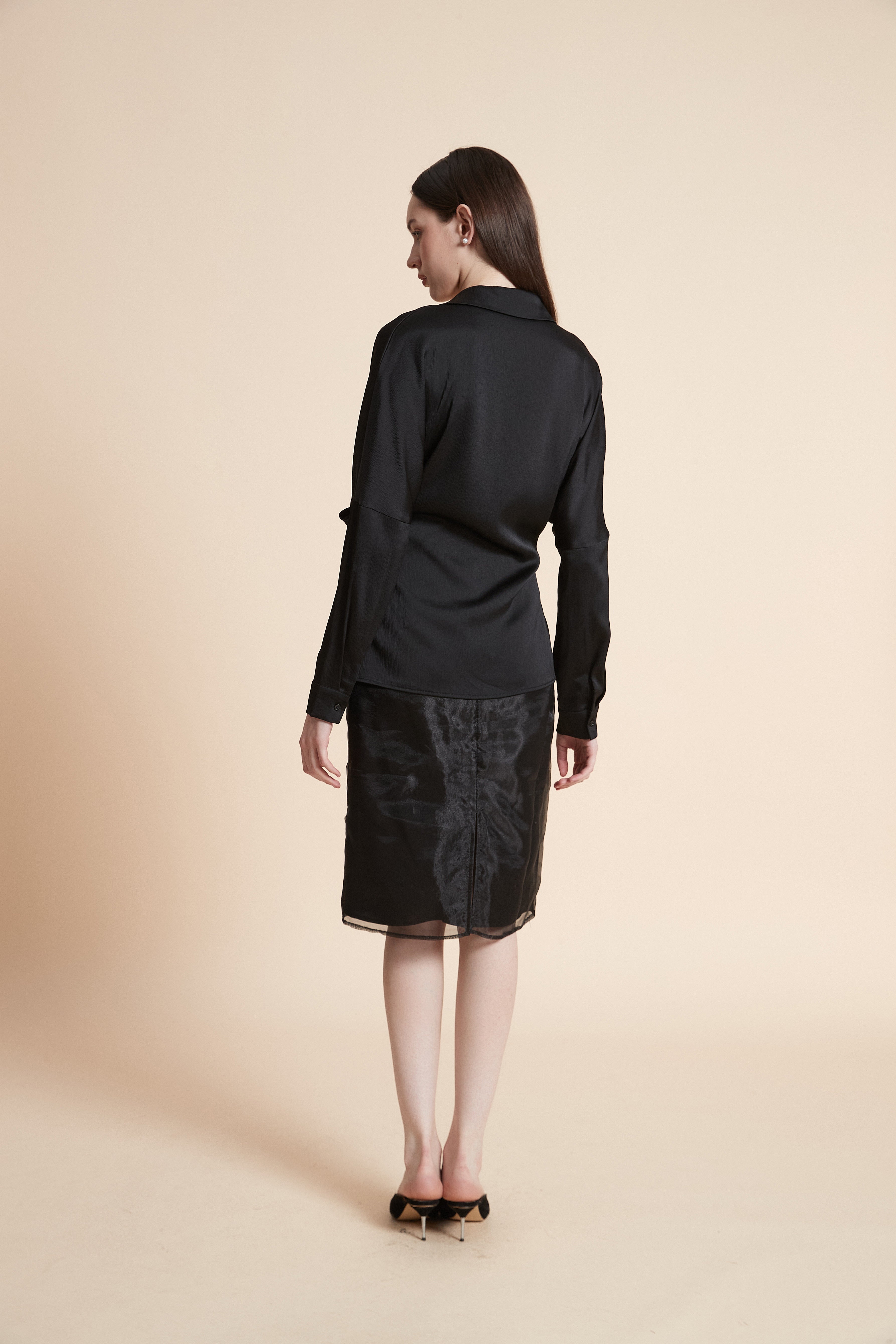 Solid Long Sleeve Blouse