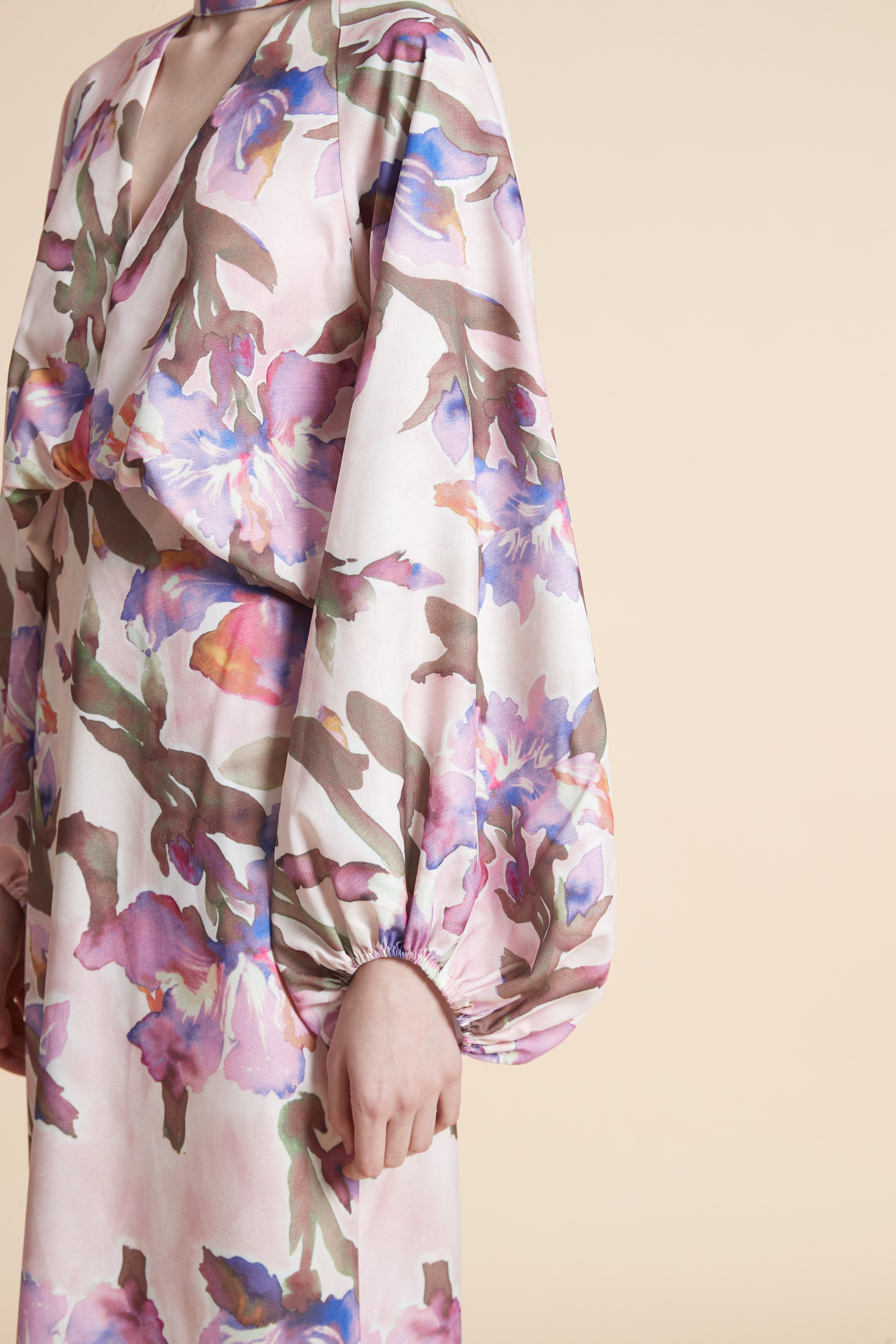 Long Sleeve Printed Maxi Dress