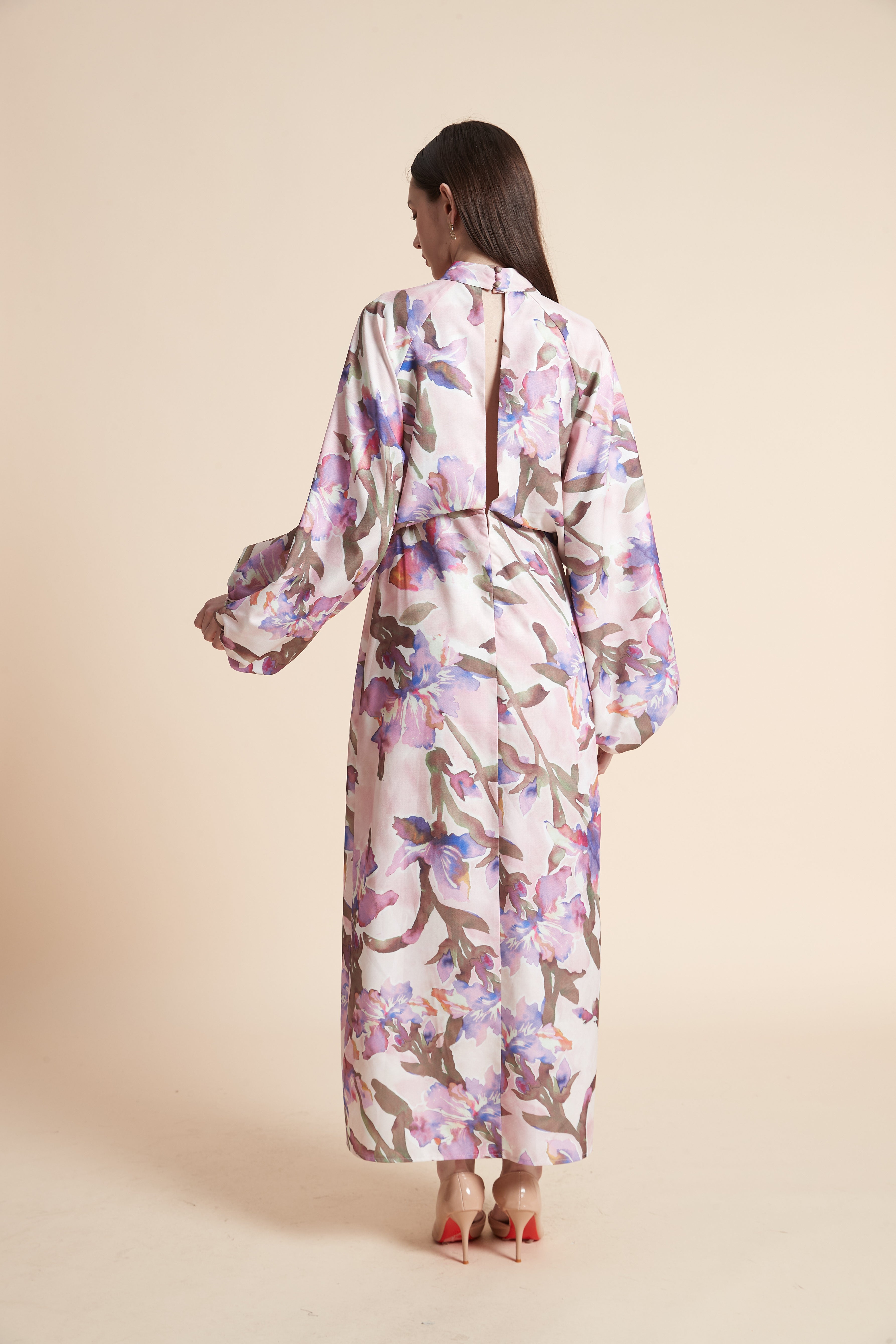 Long Sleeve Printed Maxi Dress