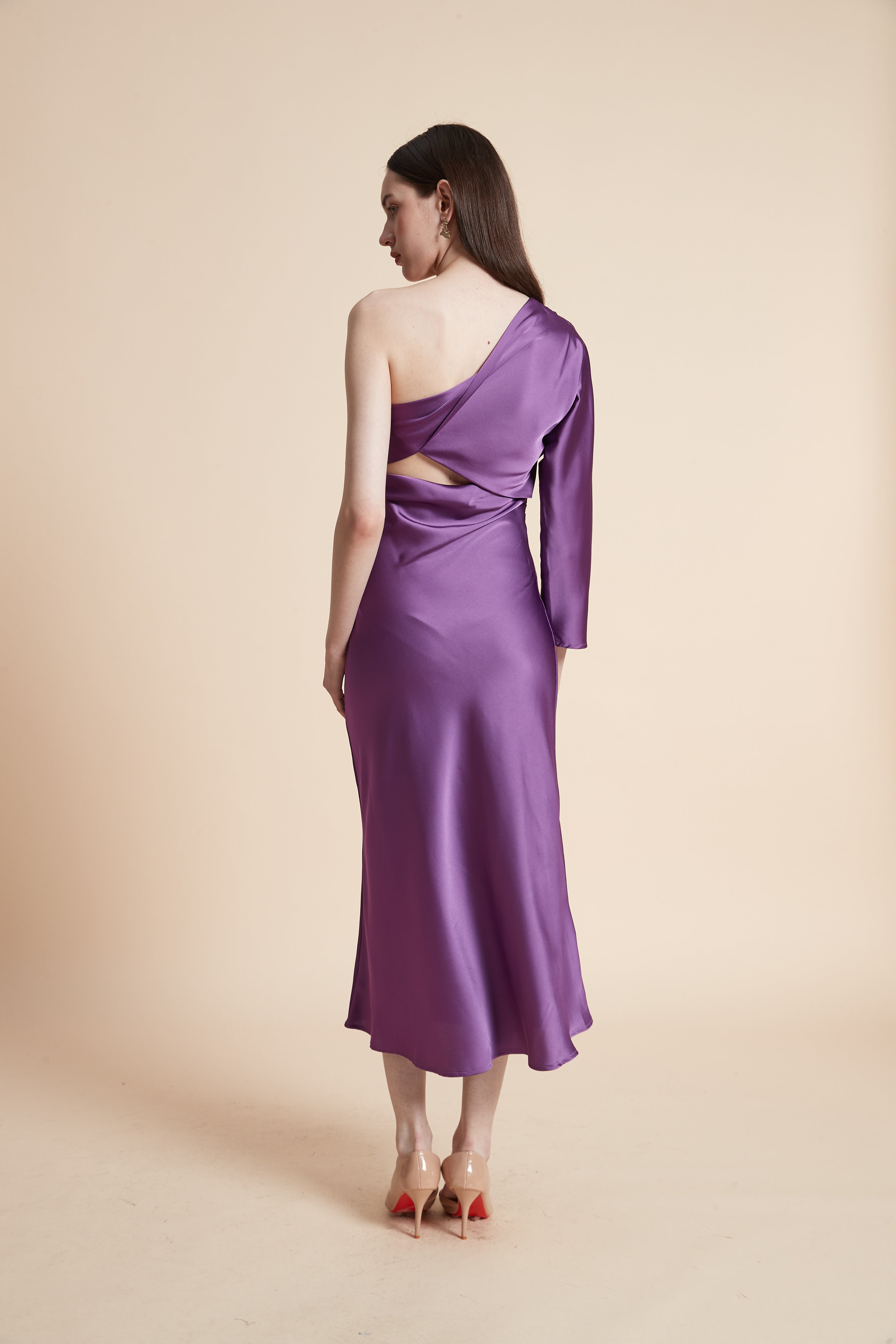 One-Shoulder Midi Dress