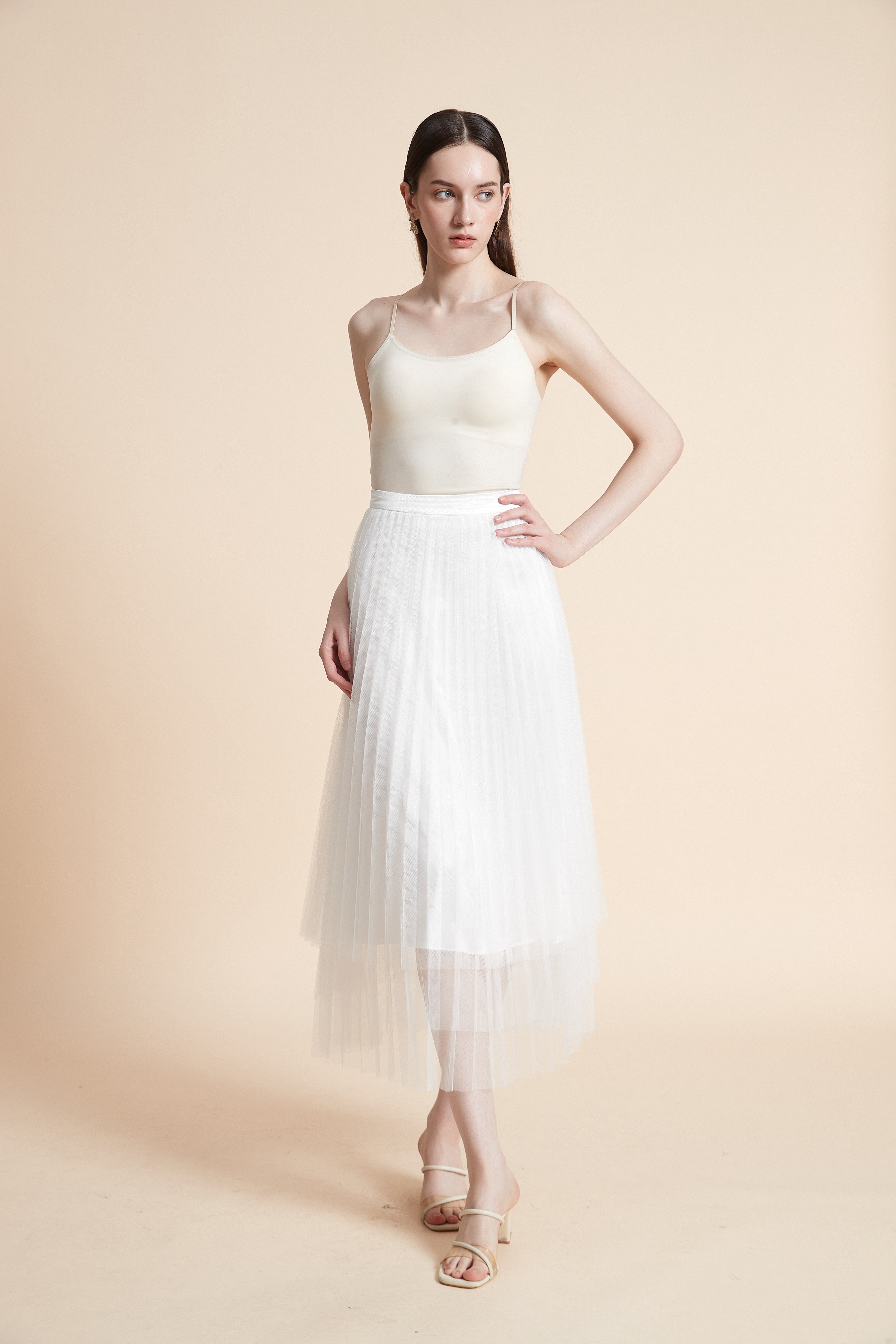 Pleated Midi Skirt